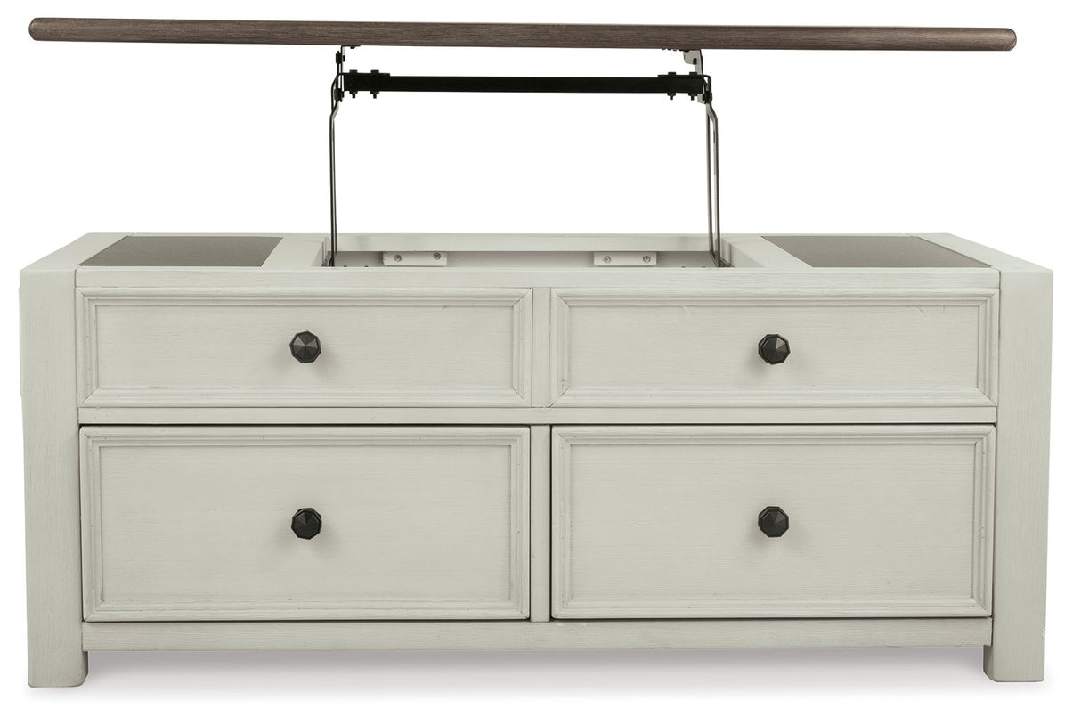Bolanburg - Lift Top Cocktail Table - White / Brown / Beige