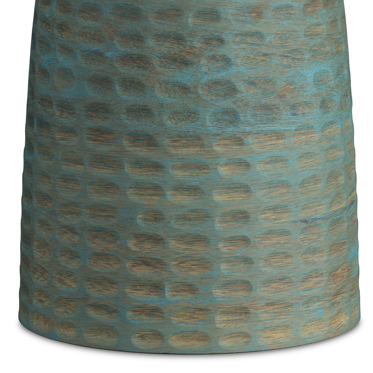 Boyd 13 Inch Solid Mango Accent Table in Teal Wash