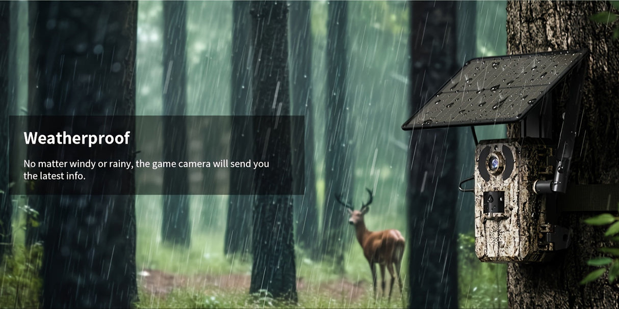 4K Hunting Trail Camera with 4G Live View, Solar Powered & Auto Night Vision