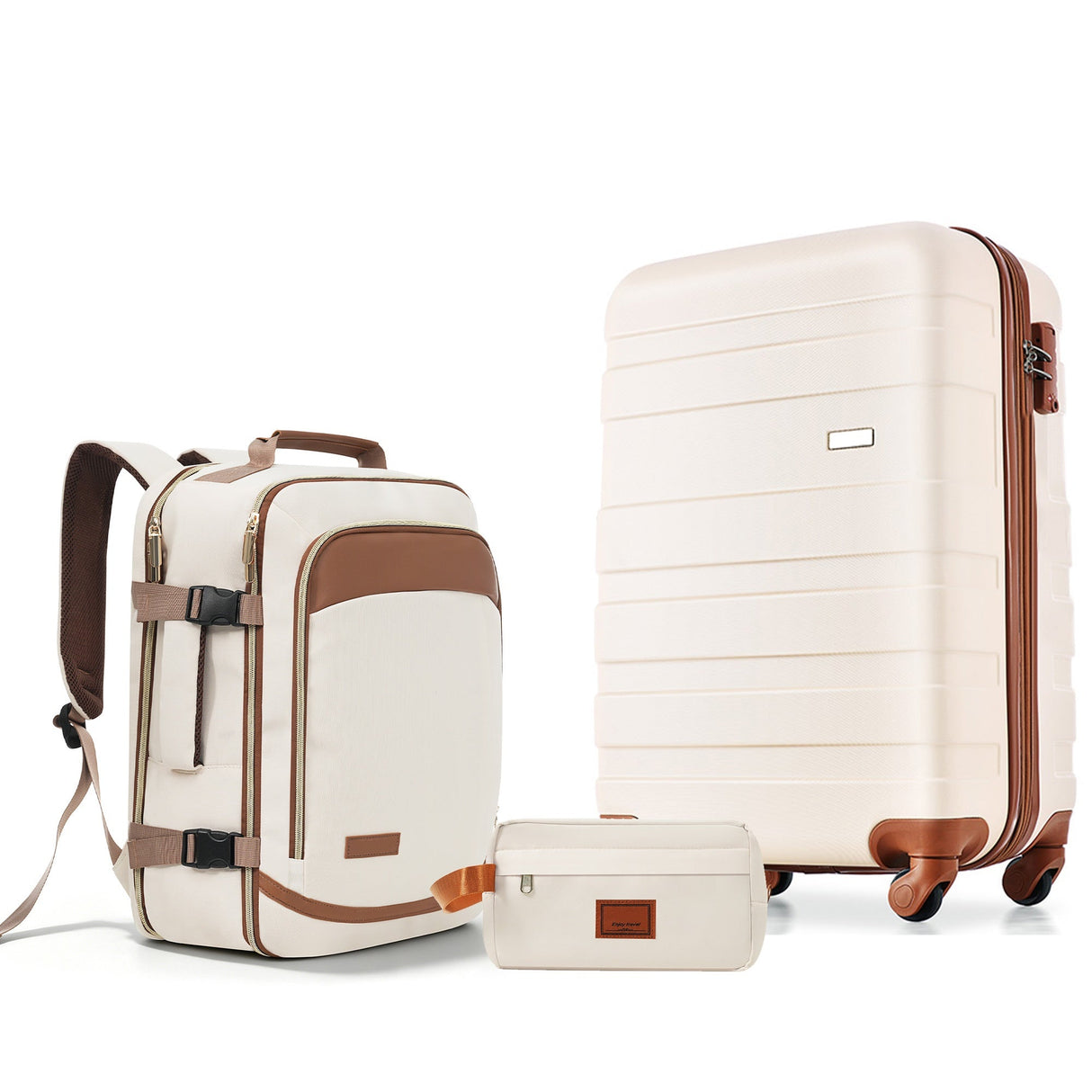 3-Piece Luggage Set - 20in Checked Suitcase with TSA Lock