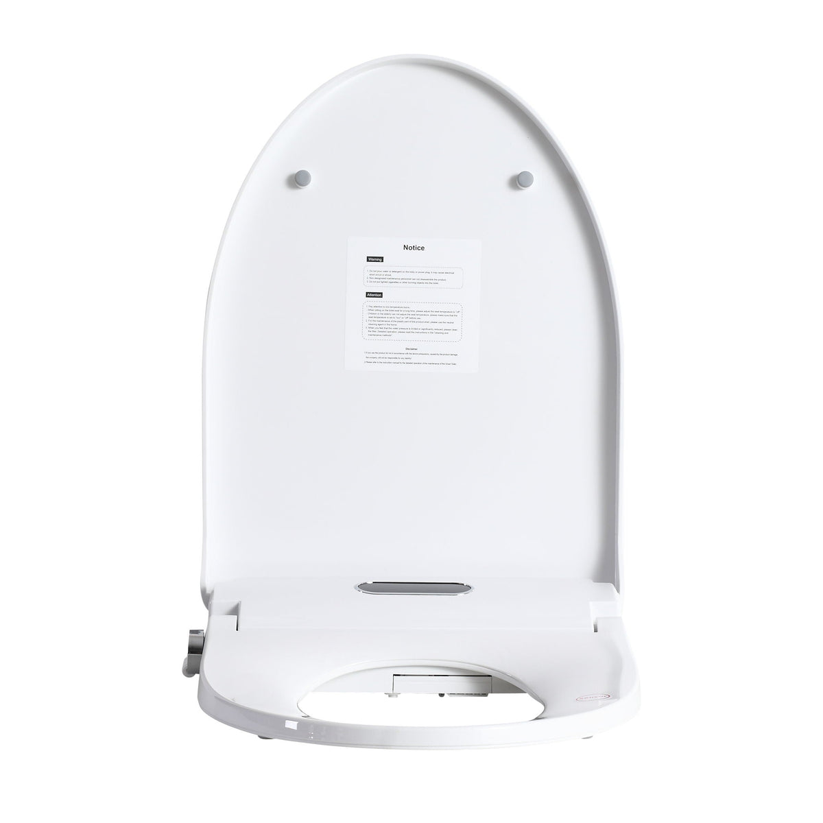 Smart Bidet Toilet Seat & Side Knob Adjustable Heated Seat With Water Temperature And Pressure Adjustment Portable Bidet - White