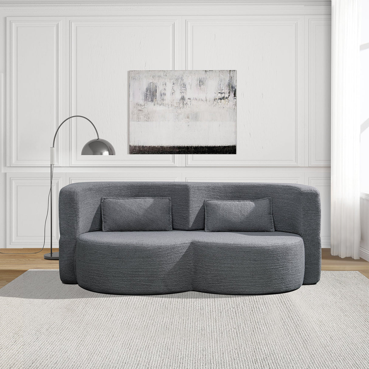 Folding Sofa Bed - Convertible Teddy Bear Fabric Sleeper