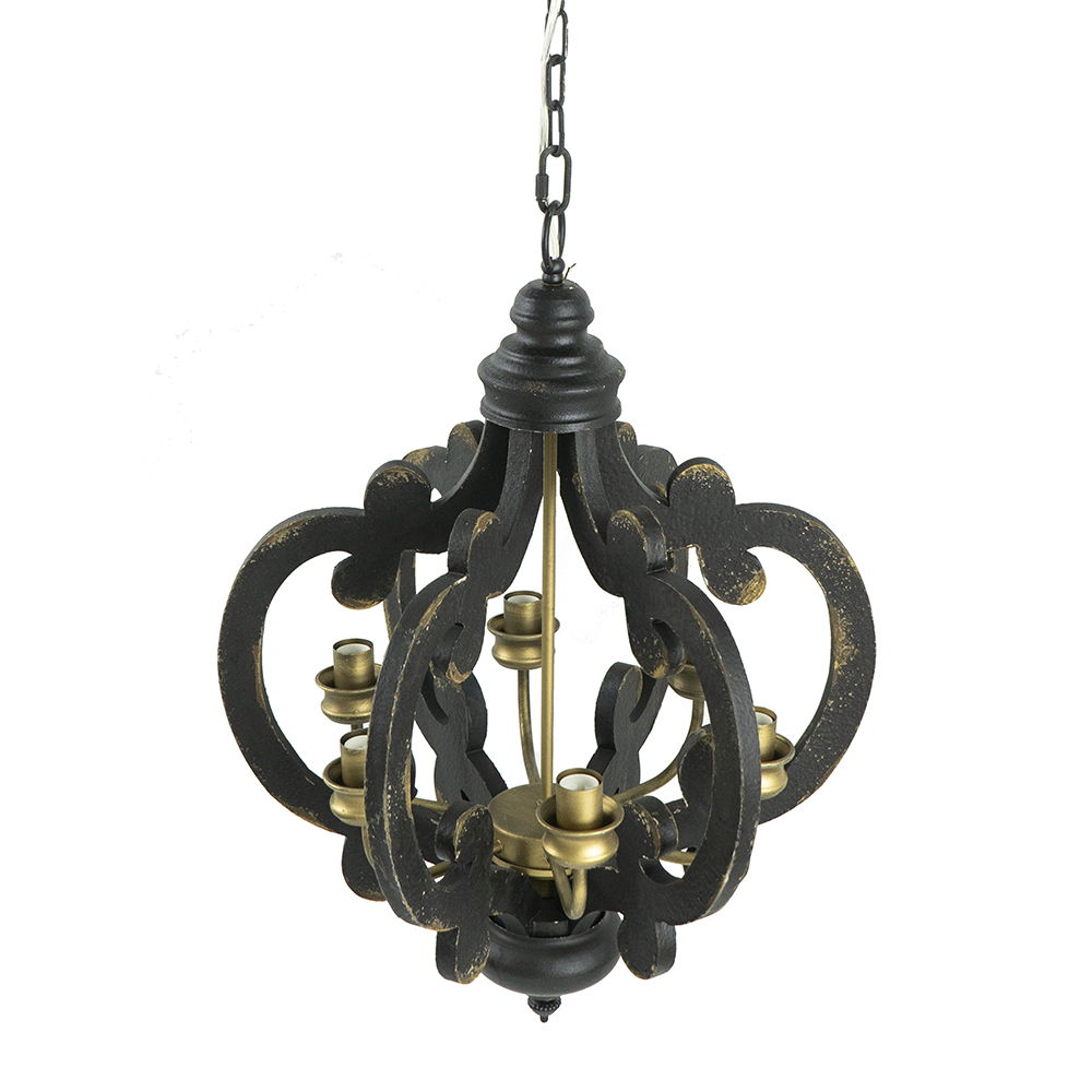 Farmhouse 6-Light Wood Chandelier Pendant Light Fixture