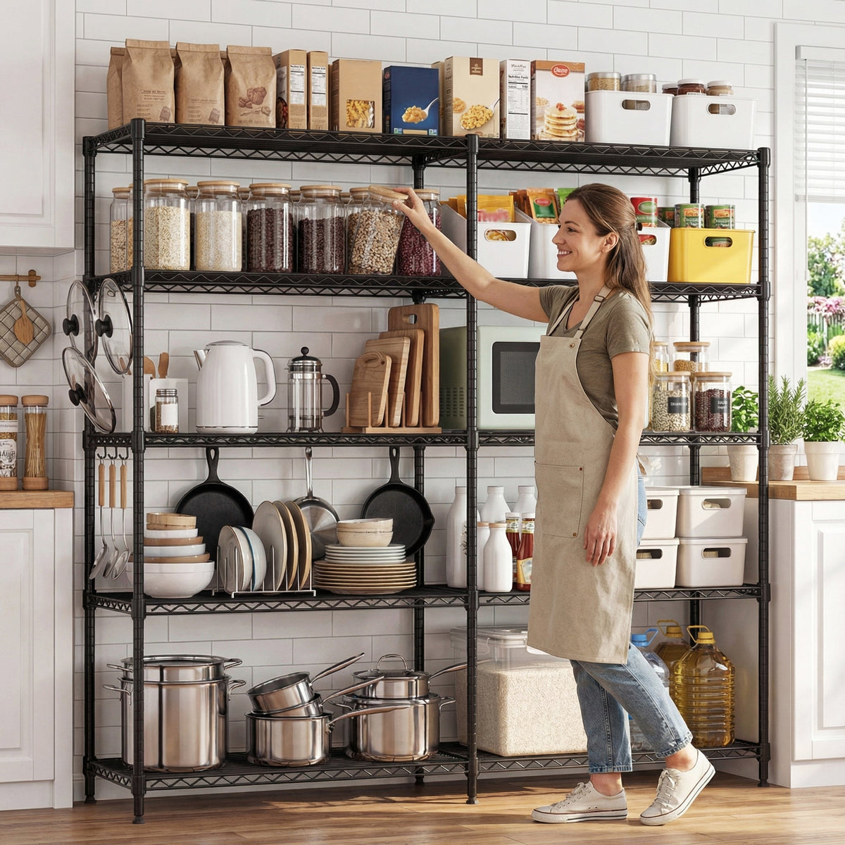 5 Tiers Adjustable Heavy Duty Metal Storage Shelves