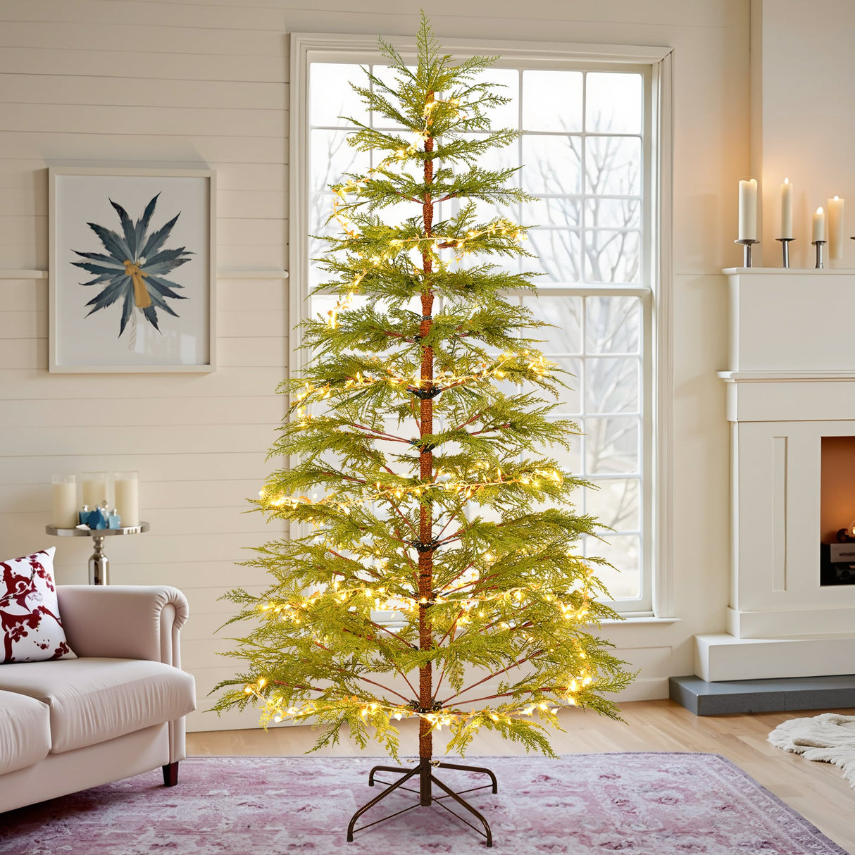 6 Feet Artificial Full Christmas Tree with LED Lights