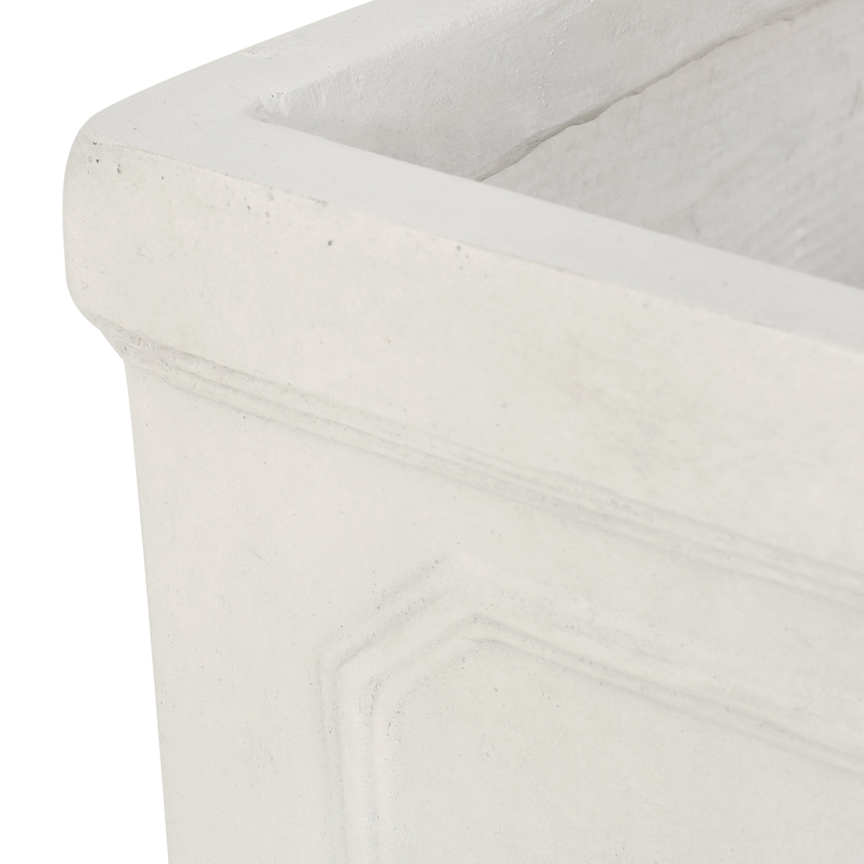 Square outdoor planter- white