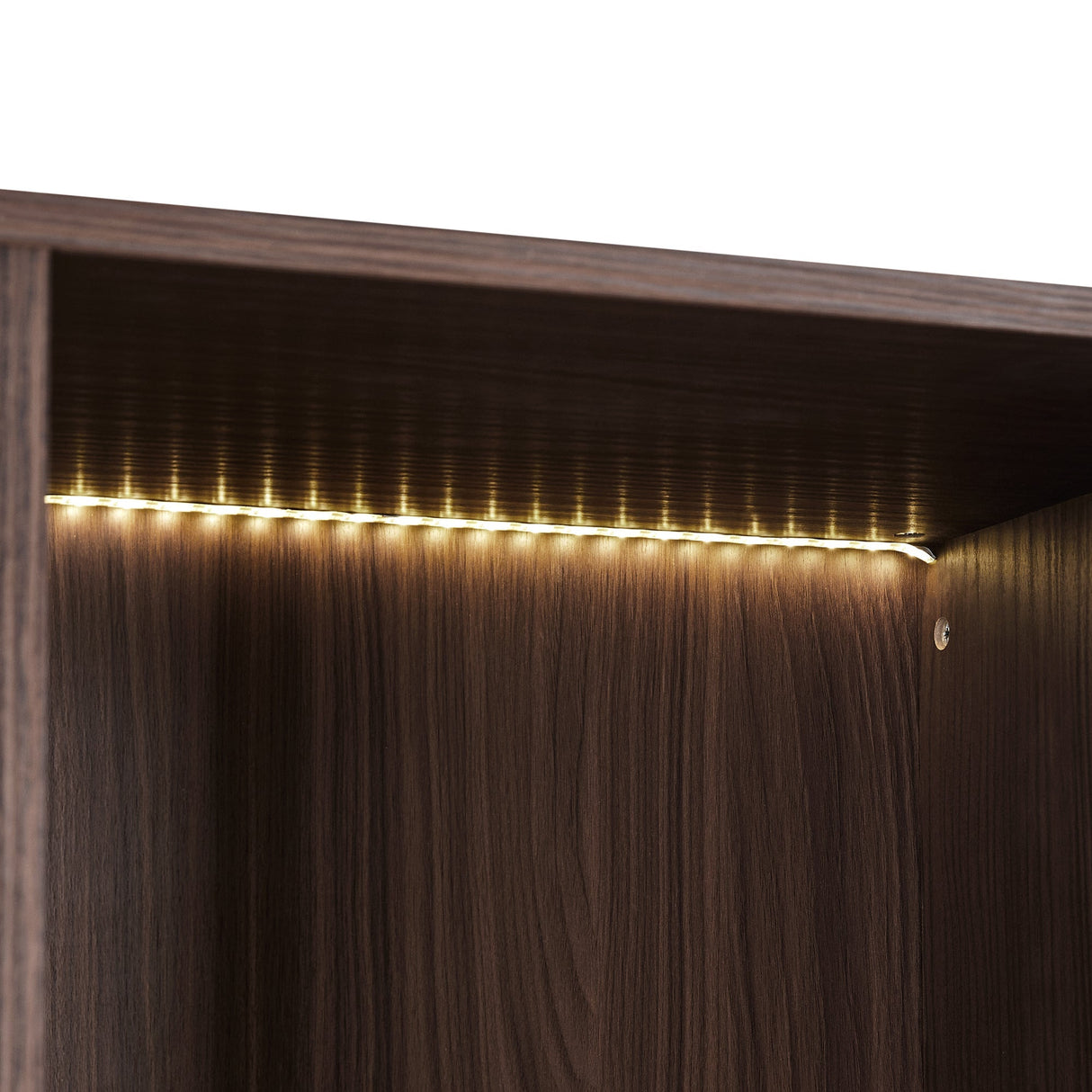 Modern Minimalist 51.2'' Tall Lighted Display Cabinet with Tempered Glass