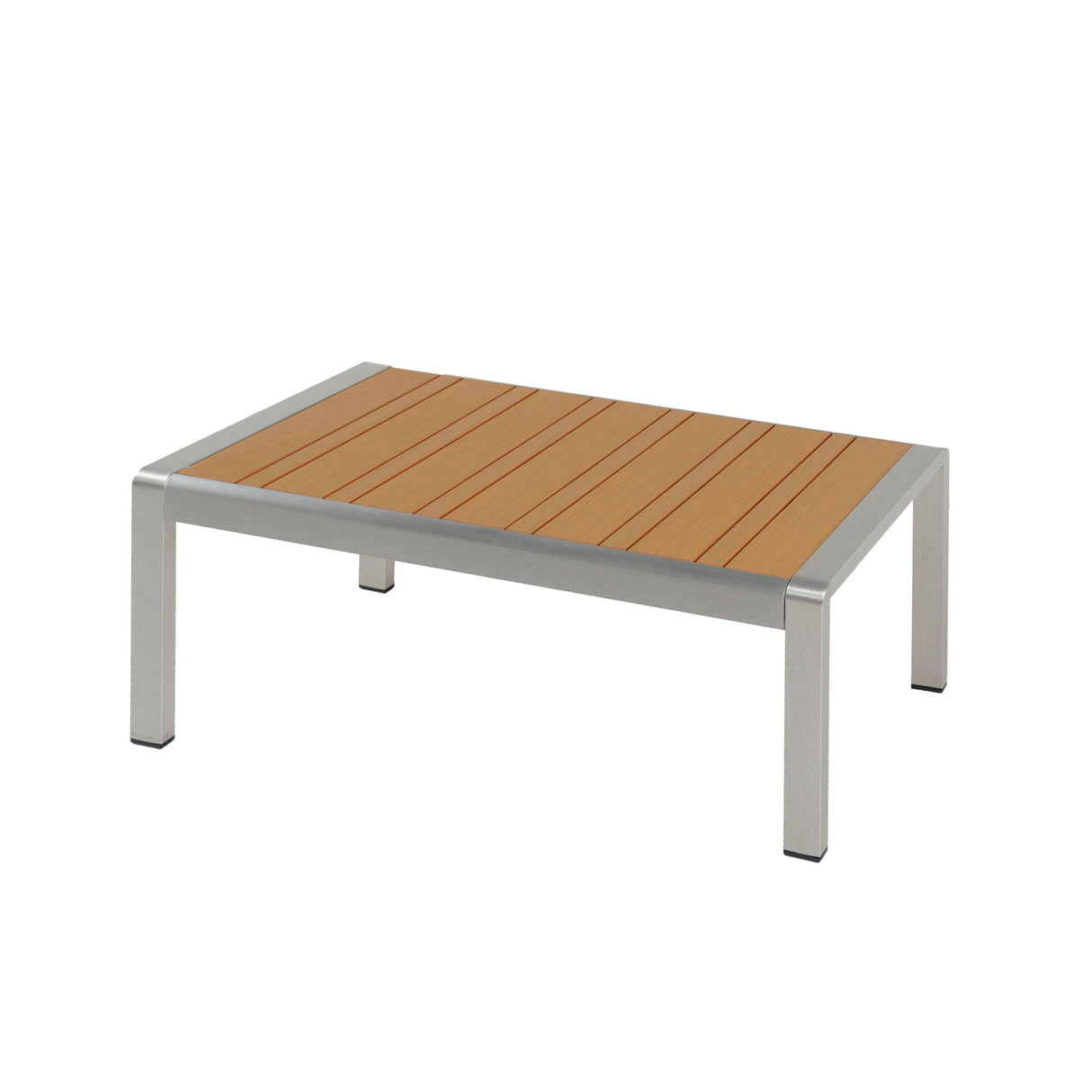 Cora Outdoor Aluminum Coffee Table - Natural / Silver