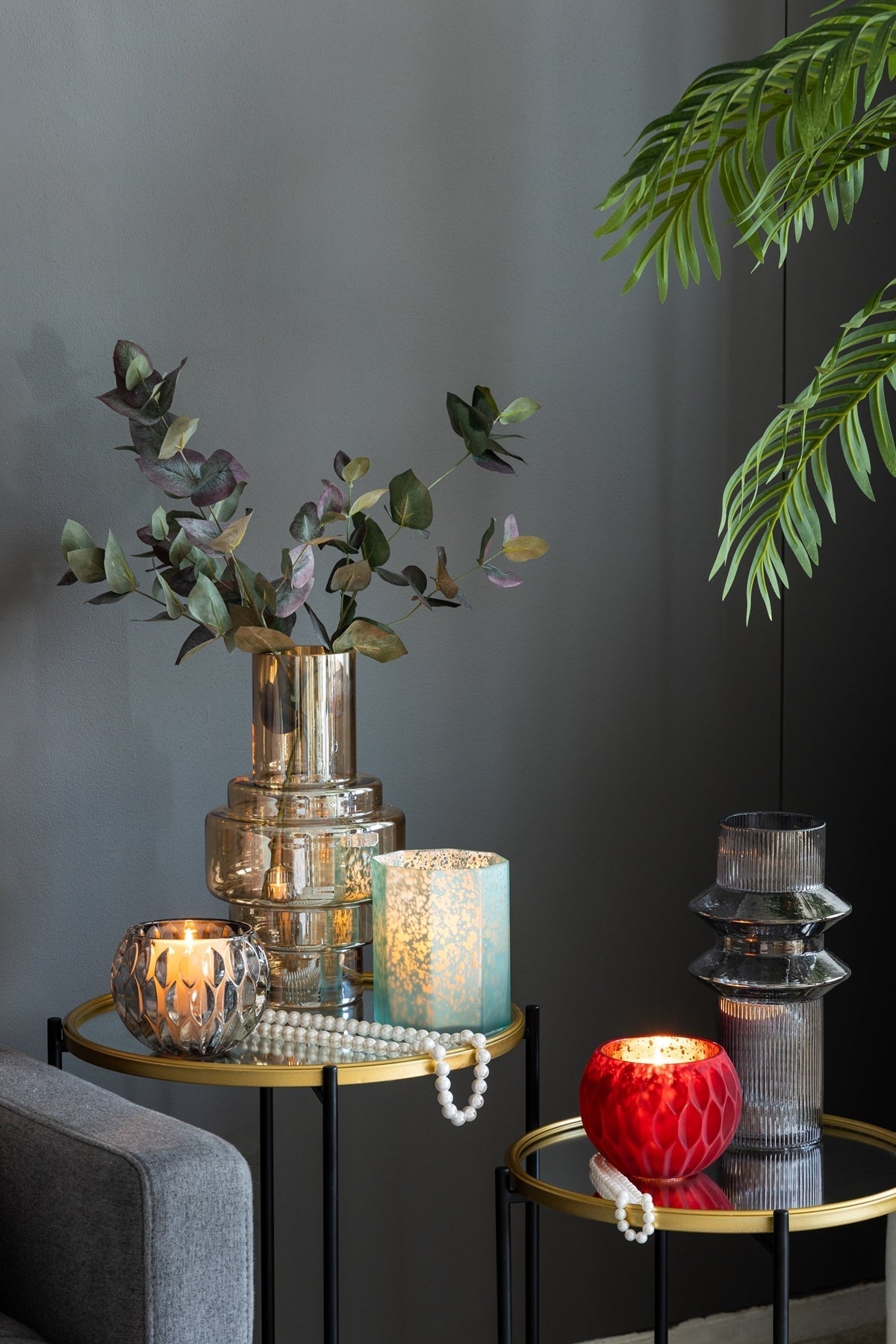 D5.9x11.8'H Fluted Accent Vases with Ribbed Design, Set of 2