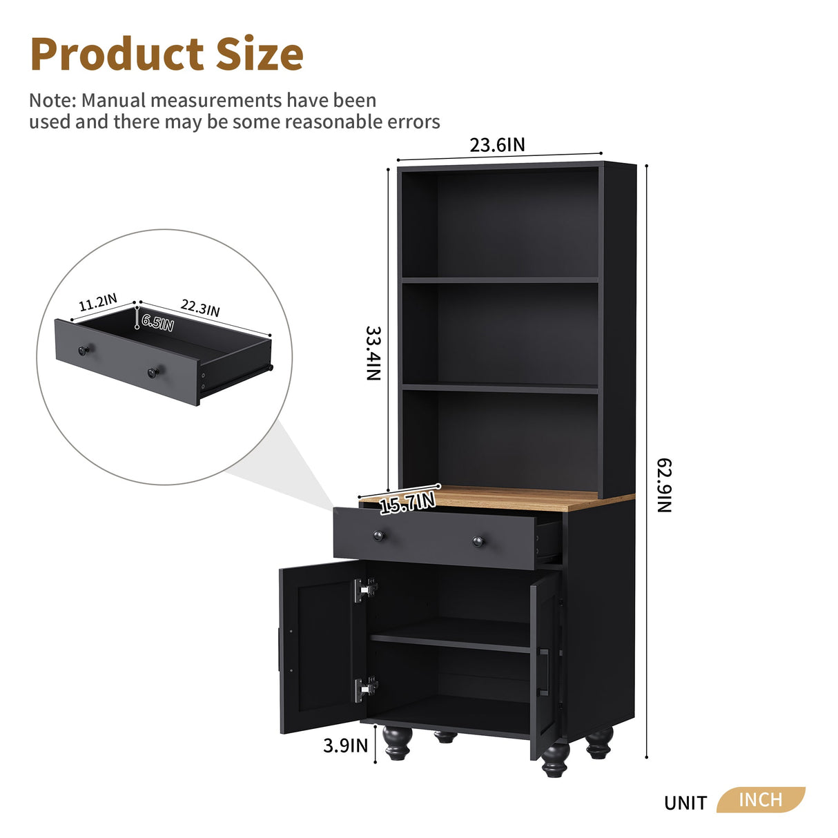 On-Trend Farmhouse Storage Cabinet with Adjustable Shelves