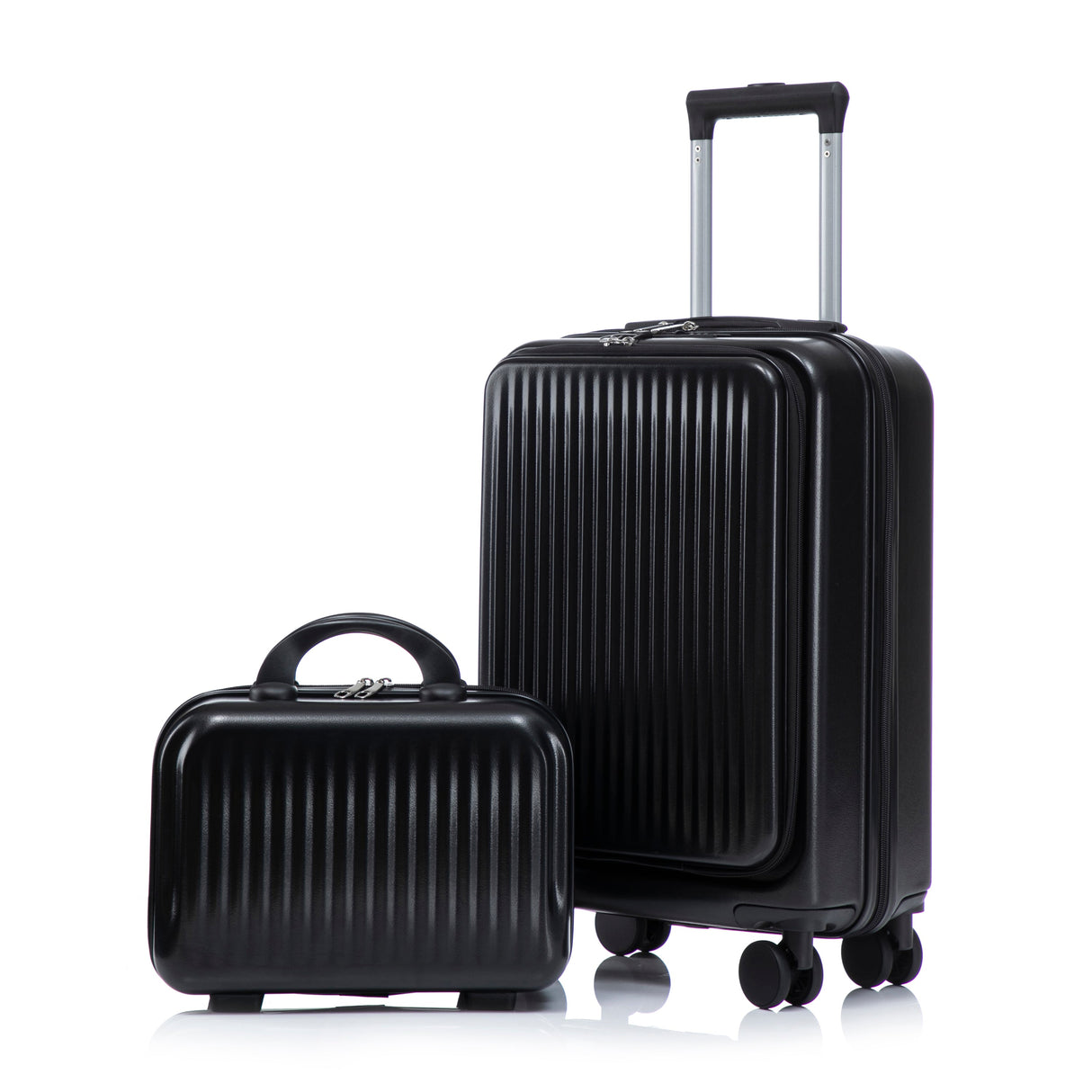 14'/20' 2-Piece ABS Spinner Wheel Luggage Set with Combination Lock and Cosmetic Case