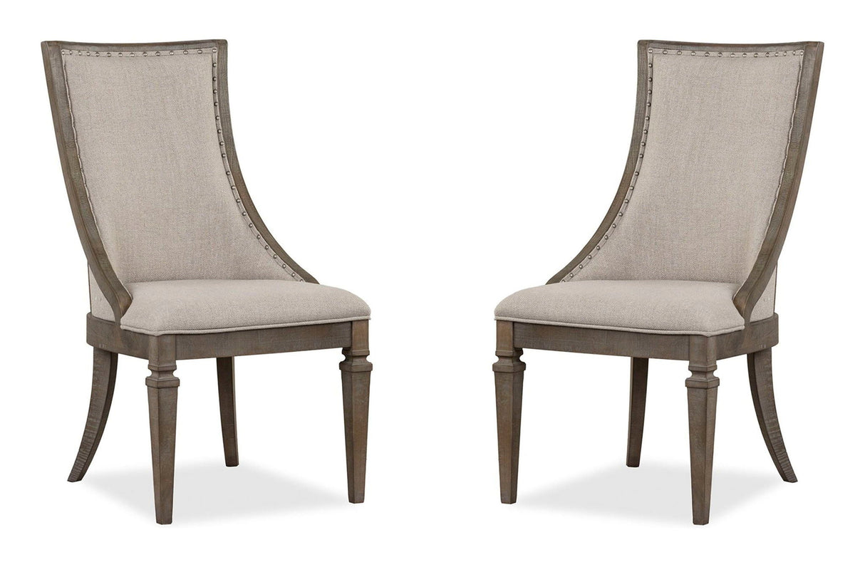 Lancaster - Dining Arm Chair With Upholstered Seat & Back (Set of 2) - Dovetail Gray