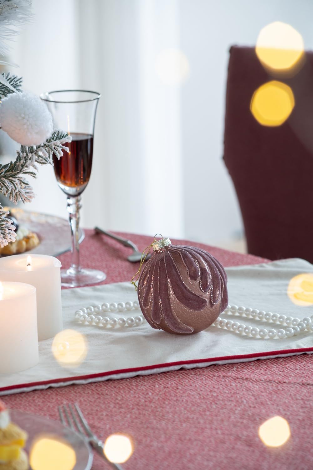 Decorative Hanging Glass Christmas Ball Ornaments - Set of 6