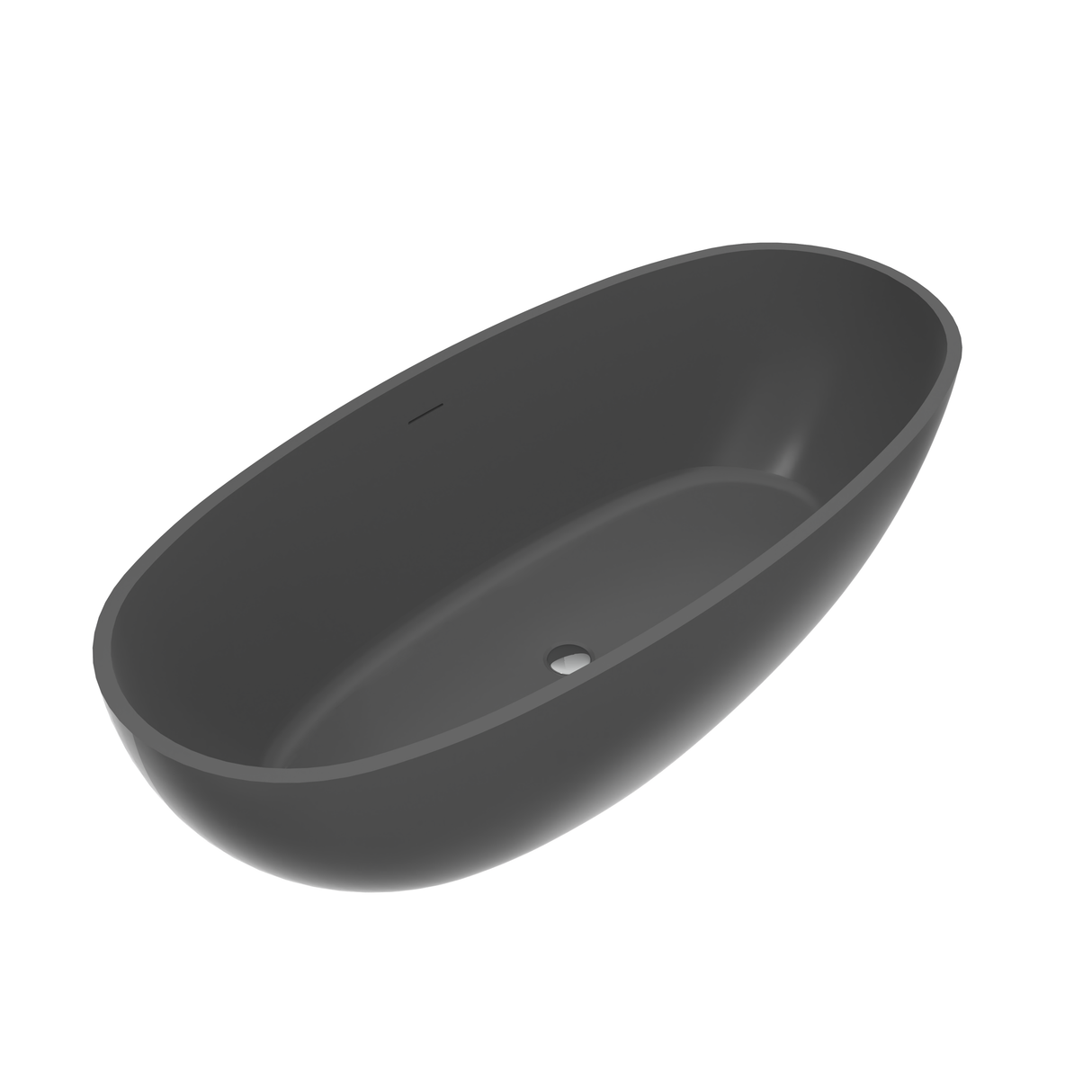 65.2 Inch Freestanding Solid Surface Soaking Bathtub