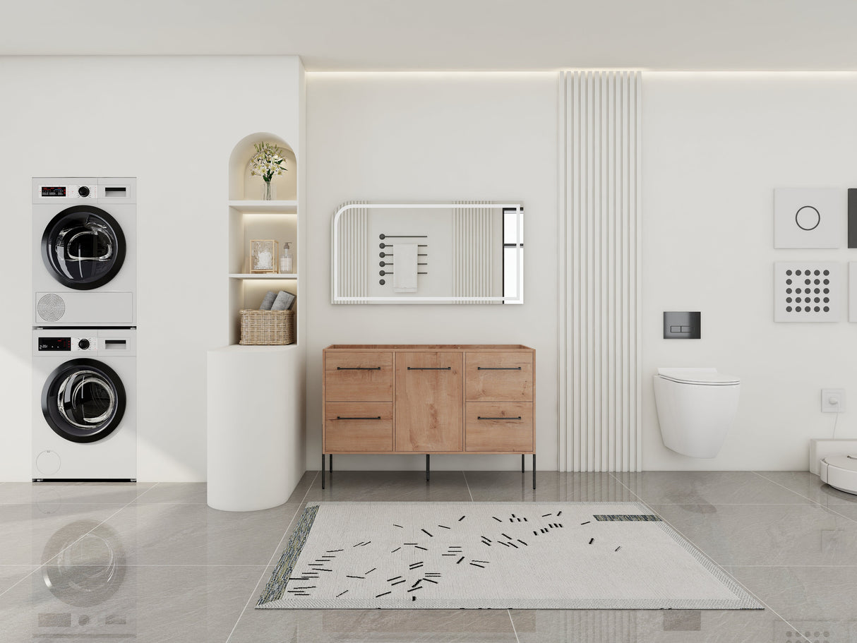 48" Freestanding Bathroom Vanity With Soft-Close Cabinet Door and 4 Drawers