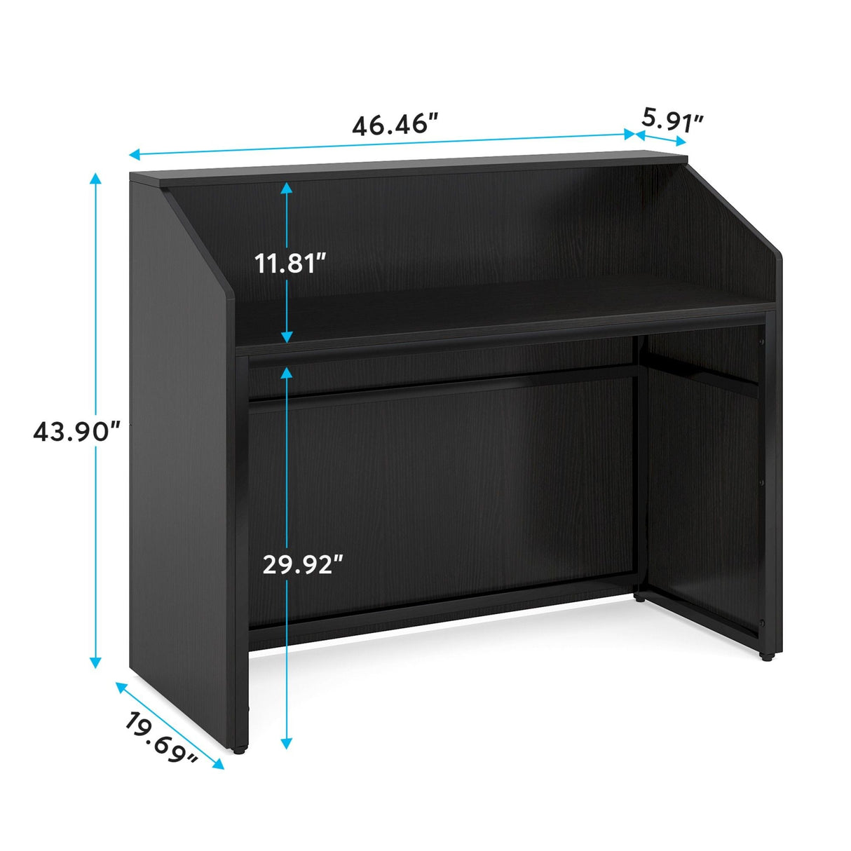 Modern Reception Desk with Cable Grommet & Privacy Panels