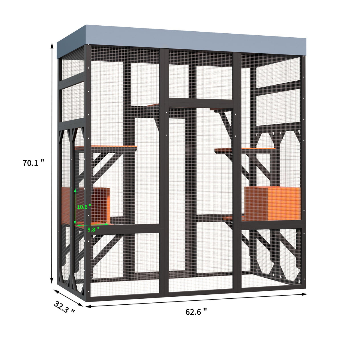 62.6" Solid Wood Pet Enclosure