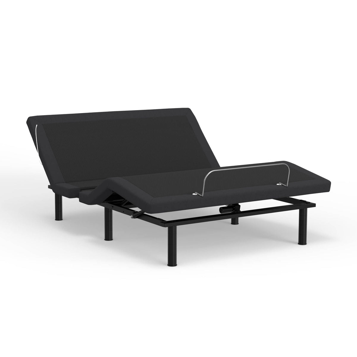 Adjustable Queen Bed Base with Voice Command and LED Lights - Black
