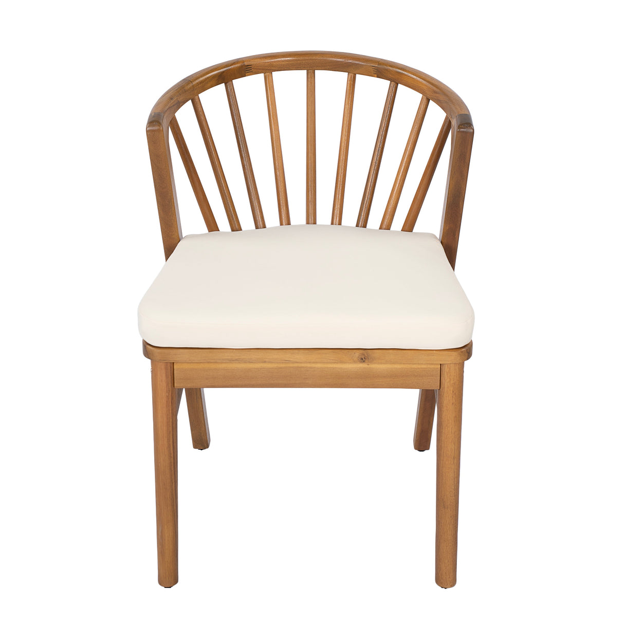 Outdoor Dining Chairs Set of 2, Acacia Wood Patio Chairs with Cushions