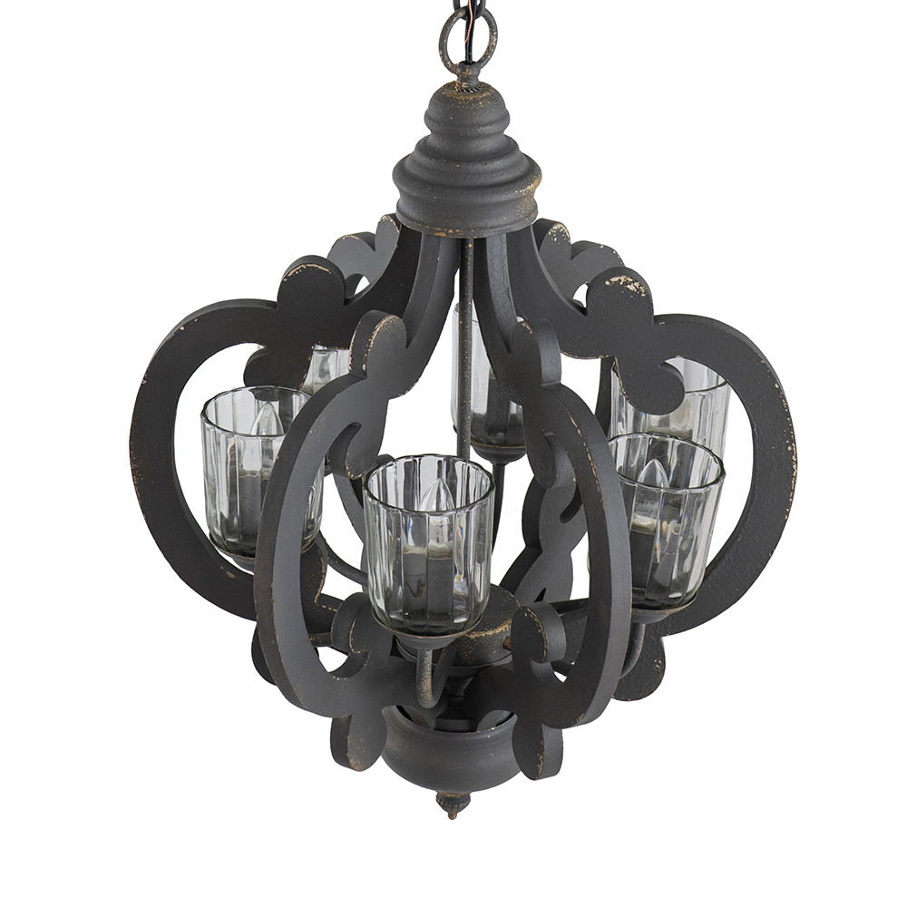 Farmhouse 6-Light Wood Chandelier Pendant Light Fixture