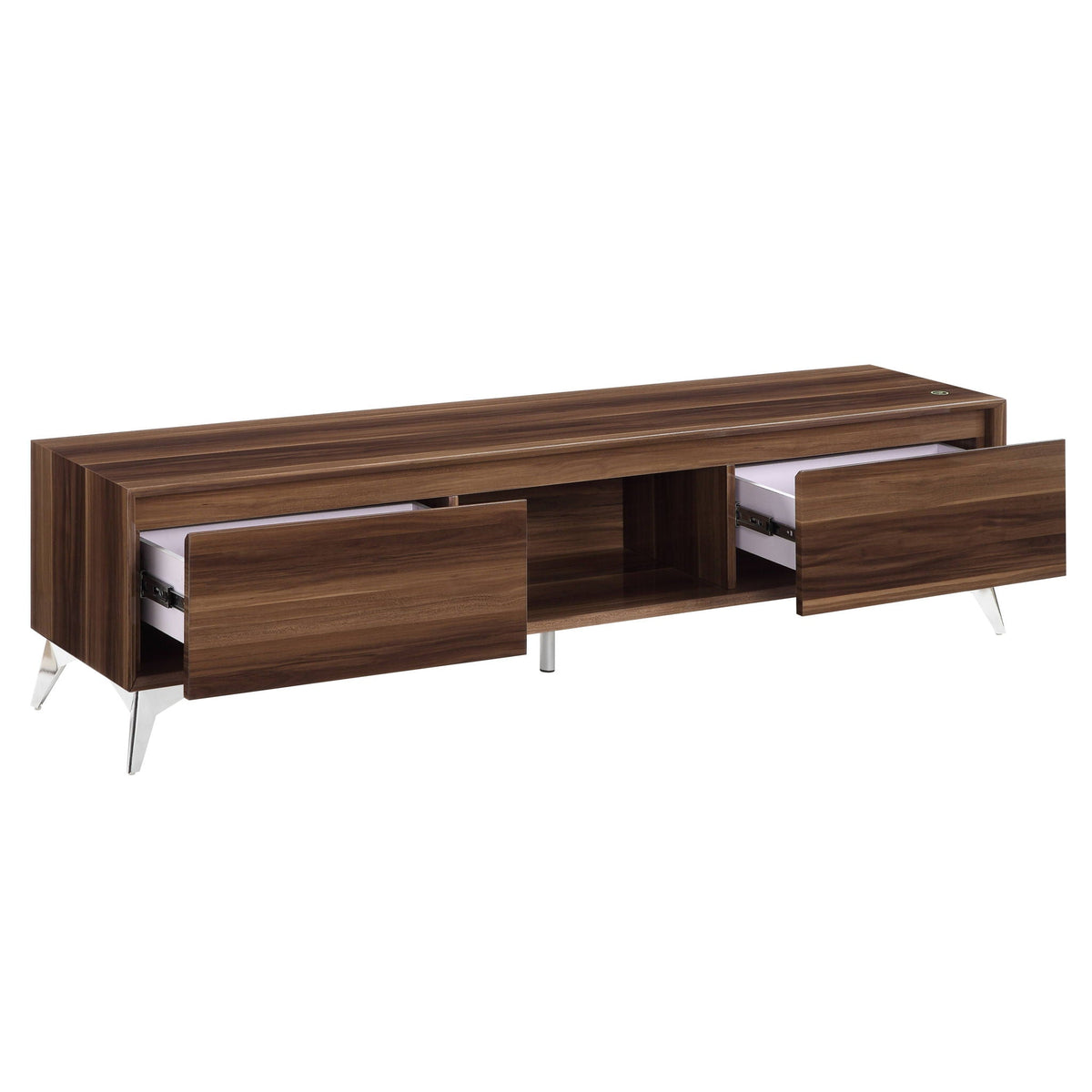 Raceloma TV Stand With LED - Walnut / Chrome