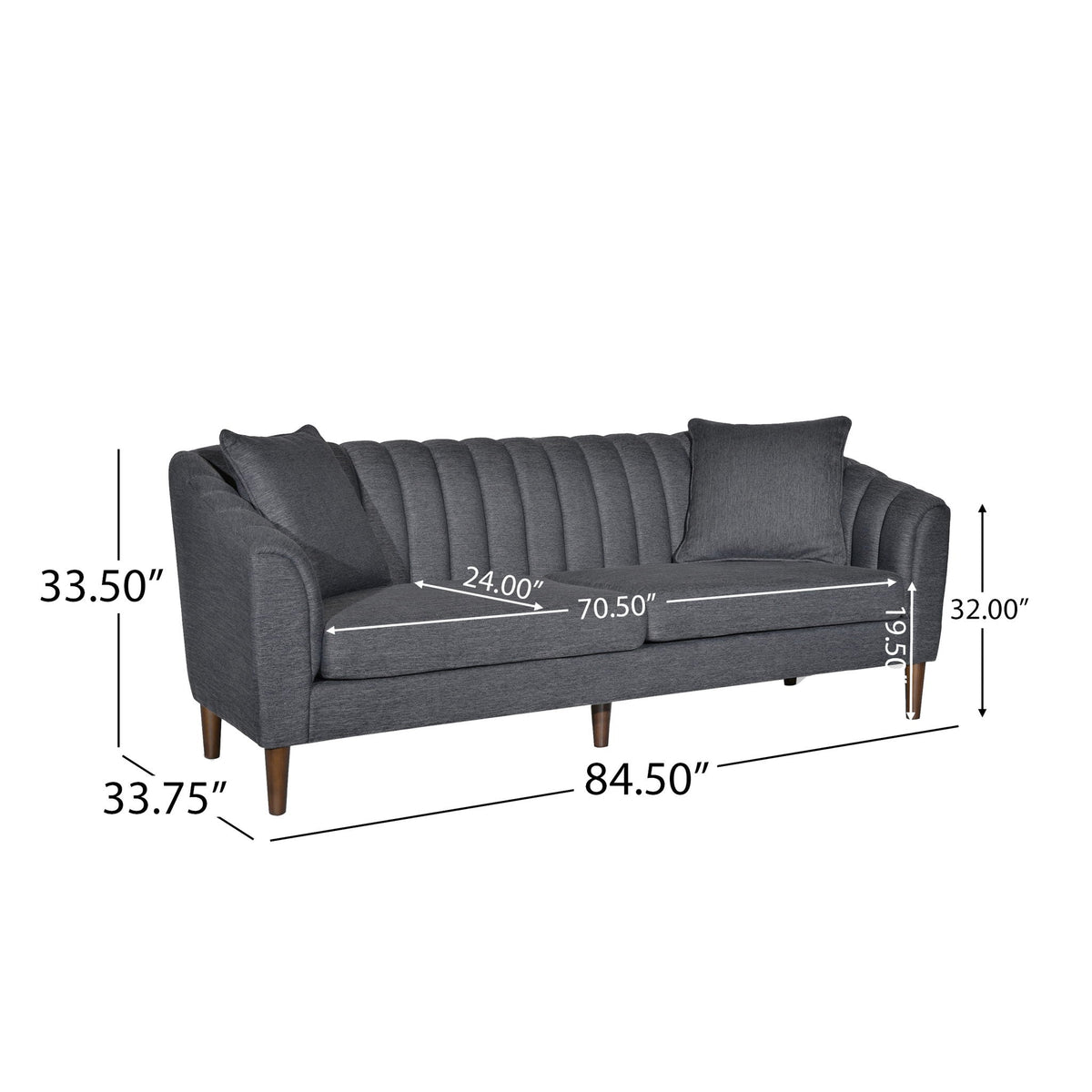 Contemporary 3 Seater Sofa With Accents