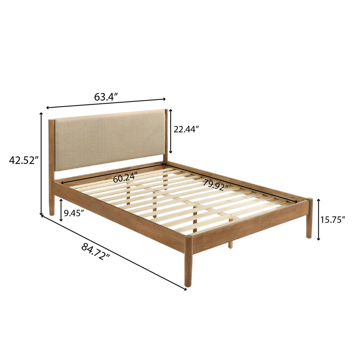 Vichy 5-Piece Rubberwood Queen Bedroom Set