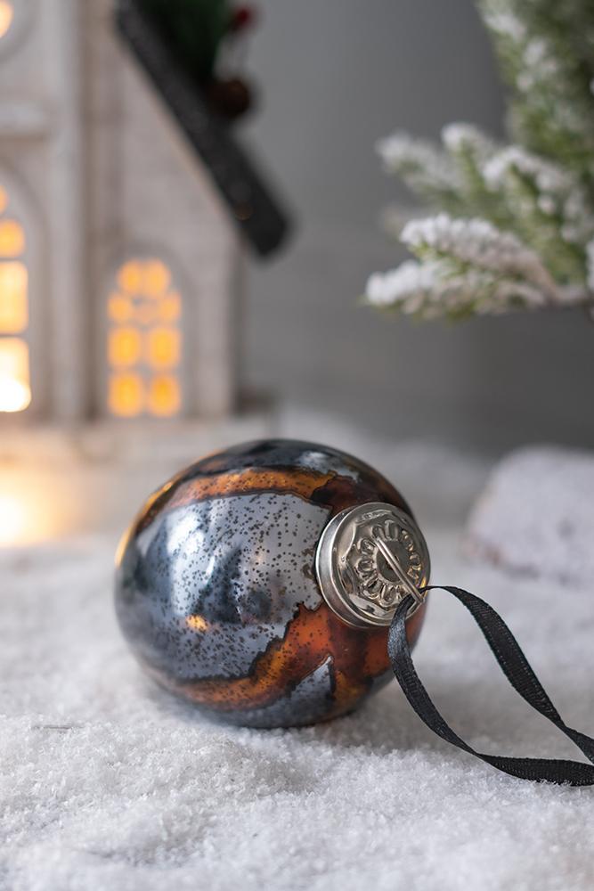 Christmas Ball Ornaments Set of 6 Glass Decorative Hanging Balls