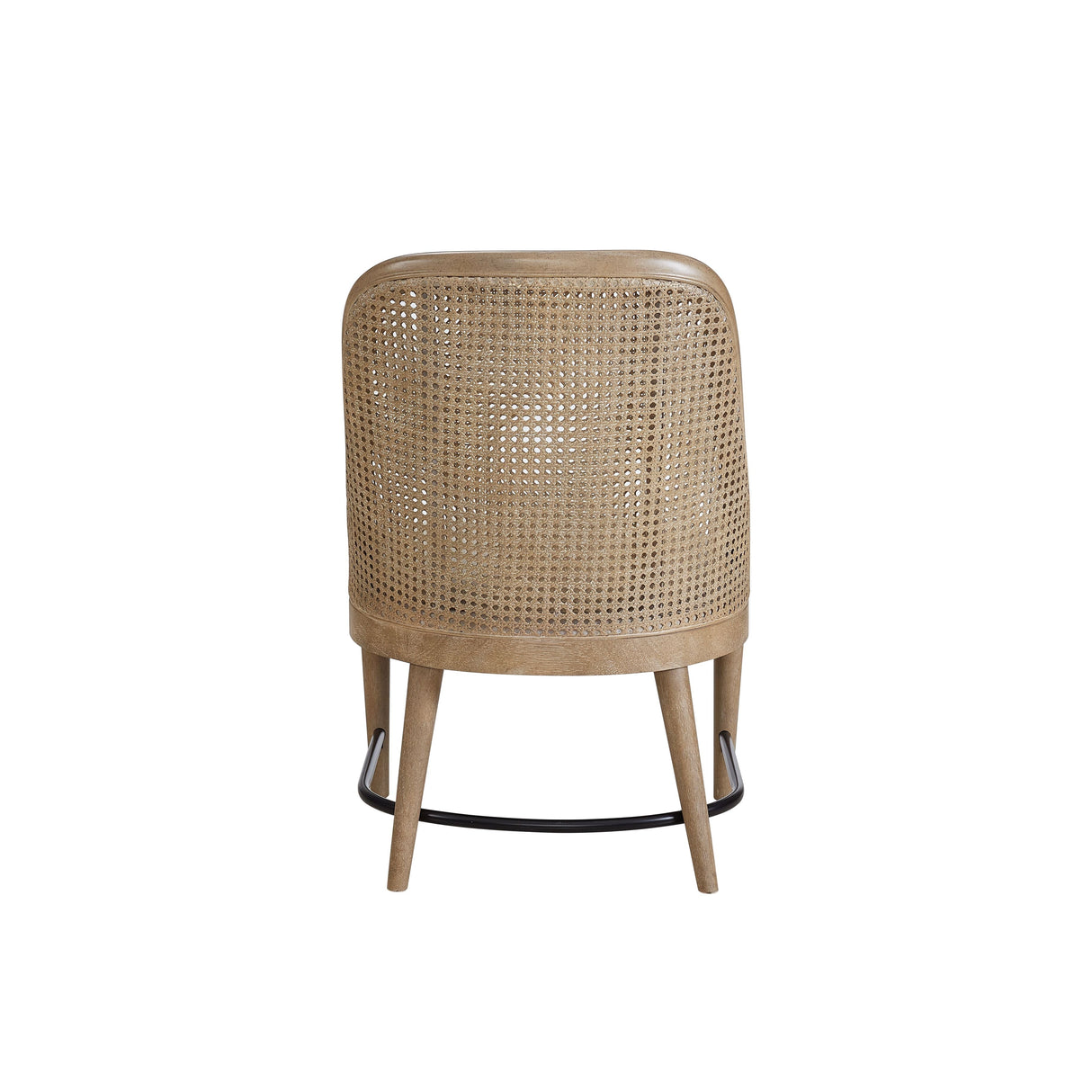 Dining Chair with Cane Back and Upholstered Seat, Set of 2