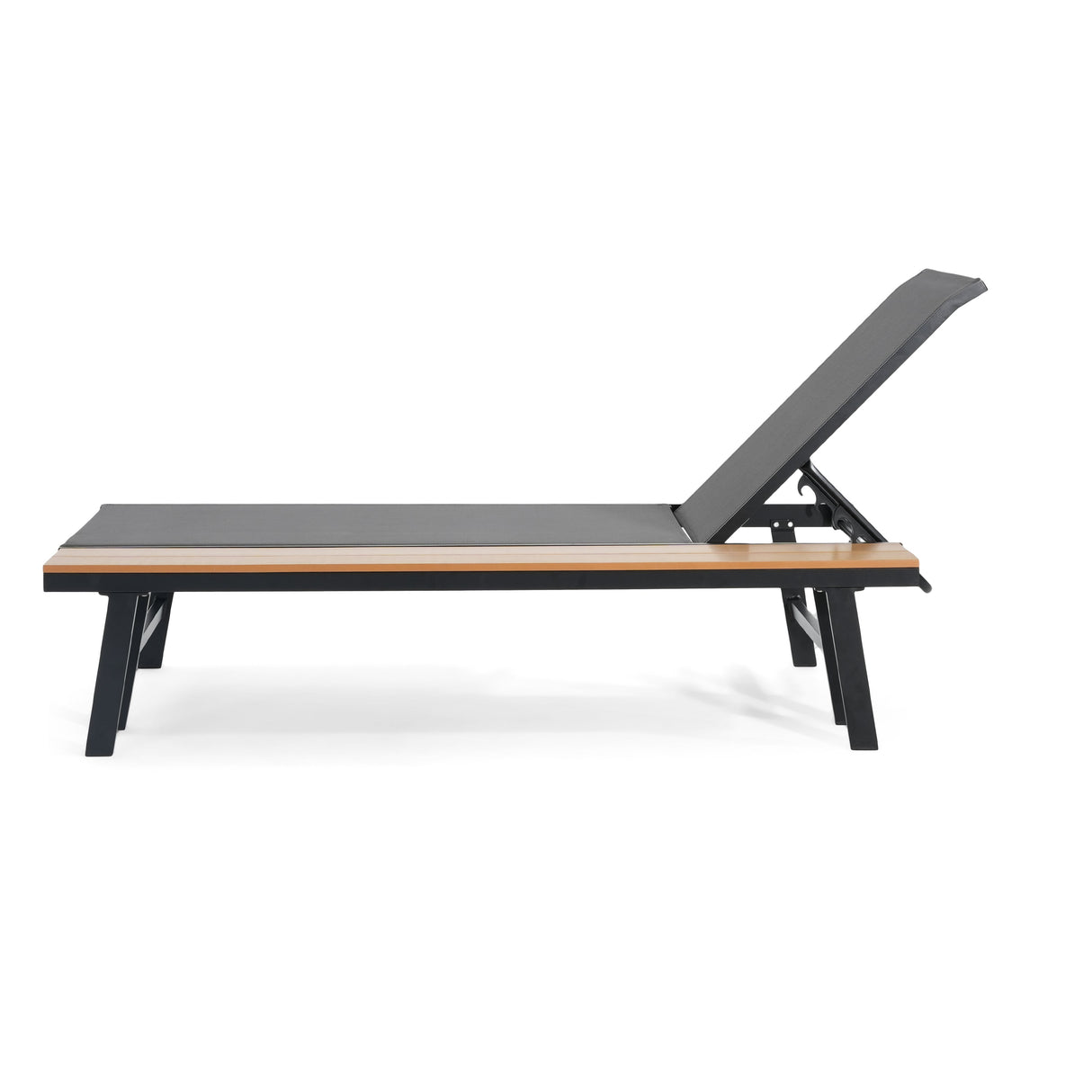 Waterloo Chaise Lounge with Attached Wood Side Table, Set of 2