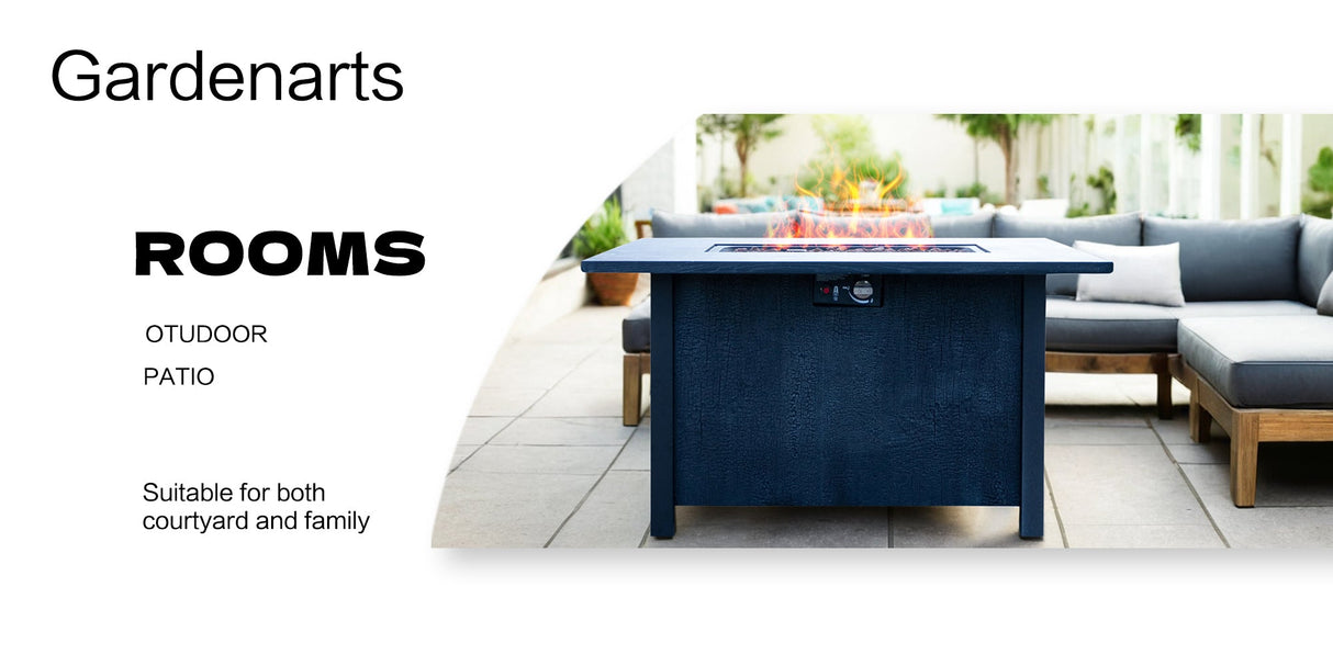 44"W x 25"H Outdoor Propane Fire Pit Table, 50,000 BTU