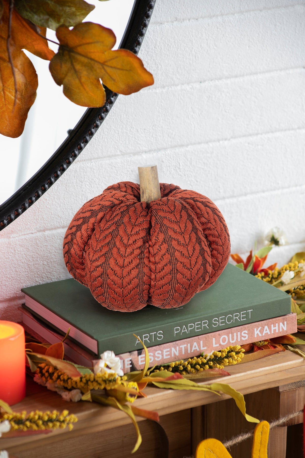 Set of 2 Fabric Pumpkins