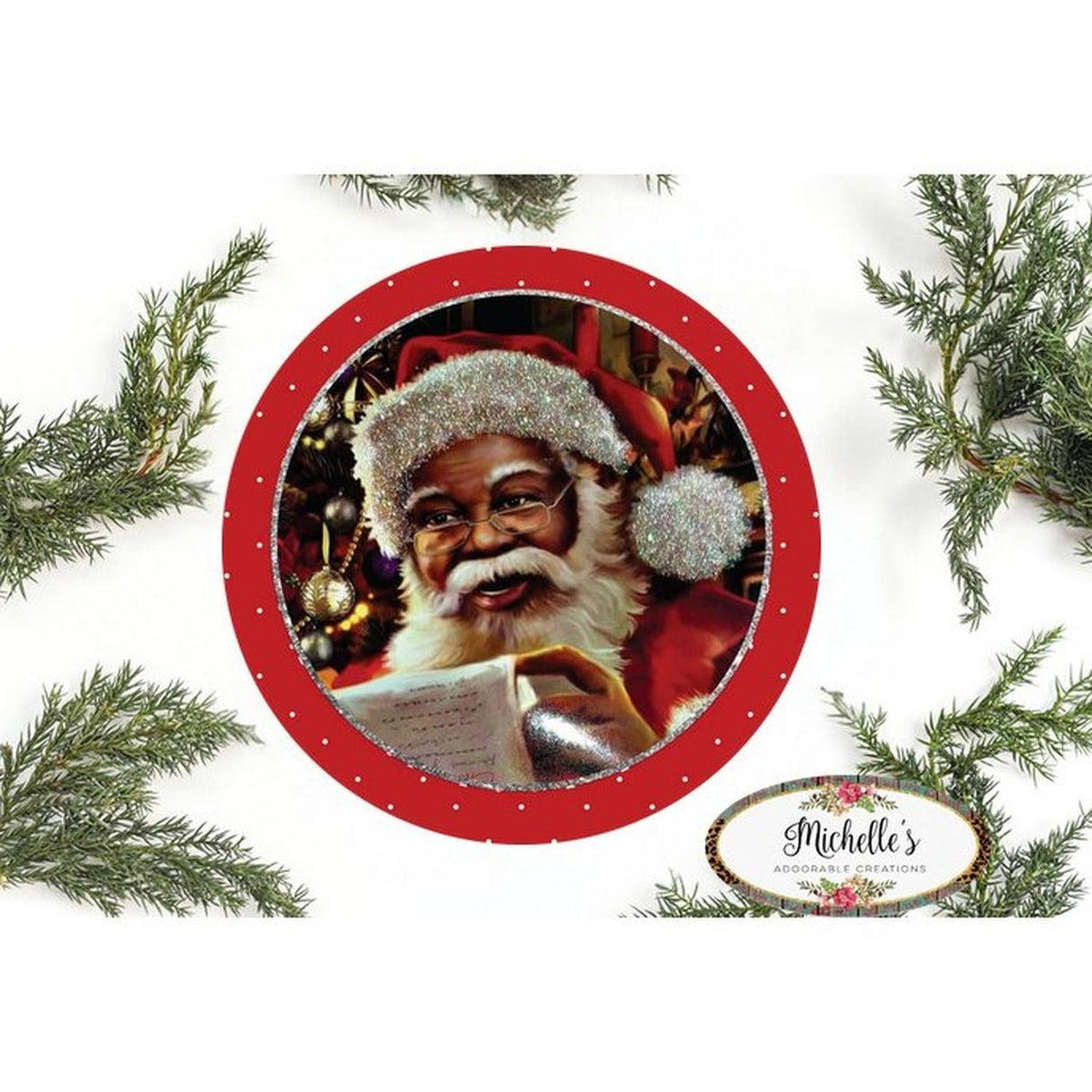 African American Santa Sign