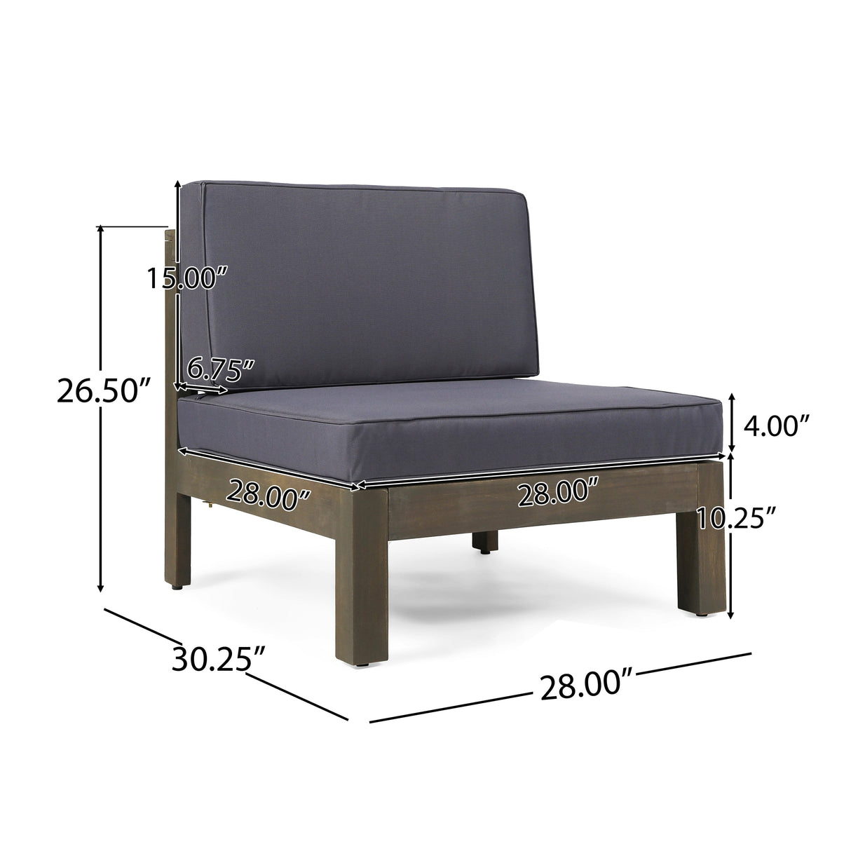 Oana 4-Piece Sofa Set with Coffee Table, Dark
