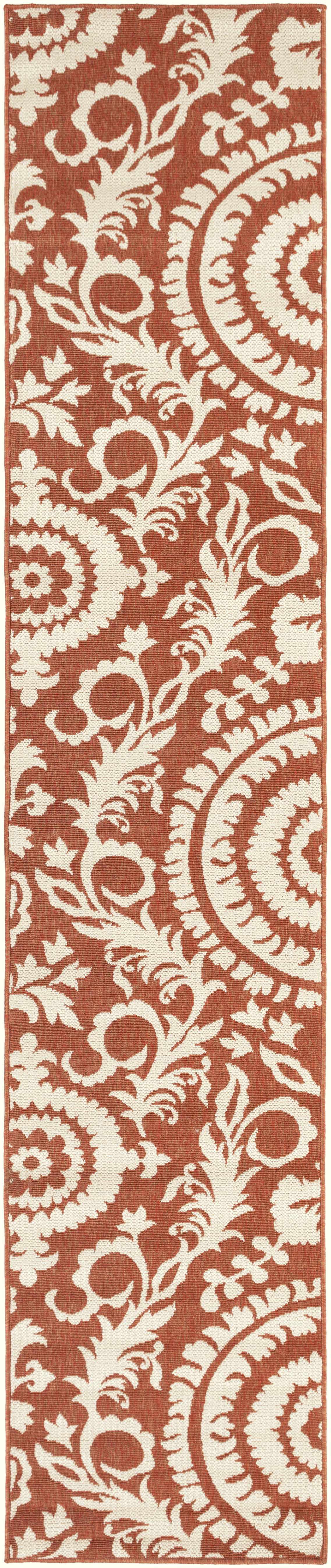 Alburnett Burnt Orange Floral Rug - Clearance