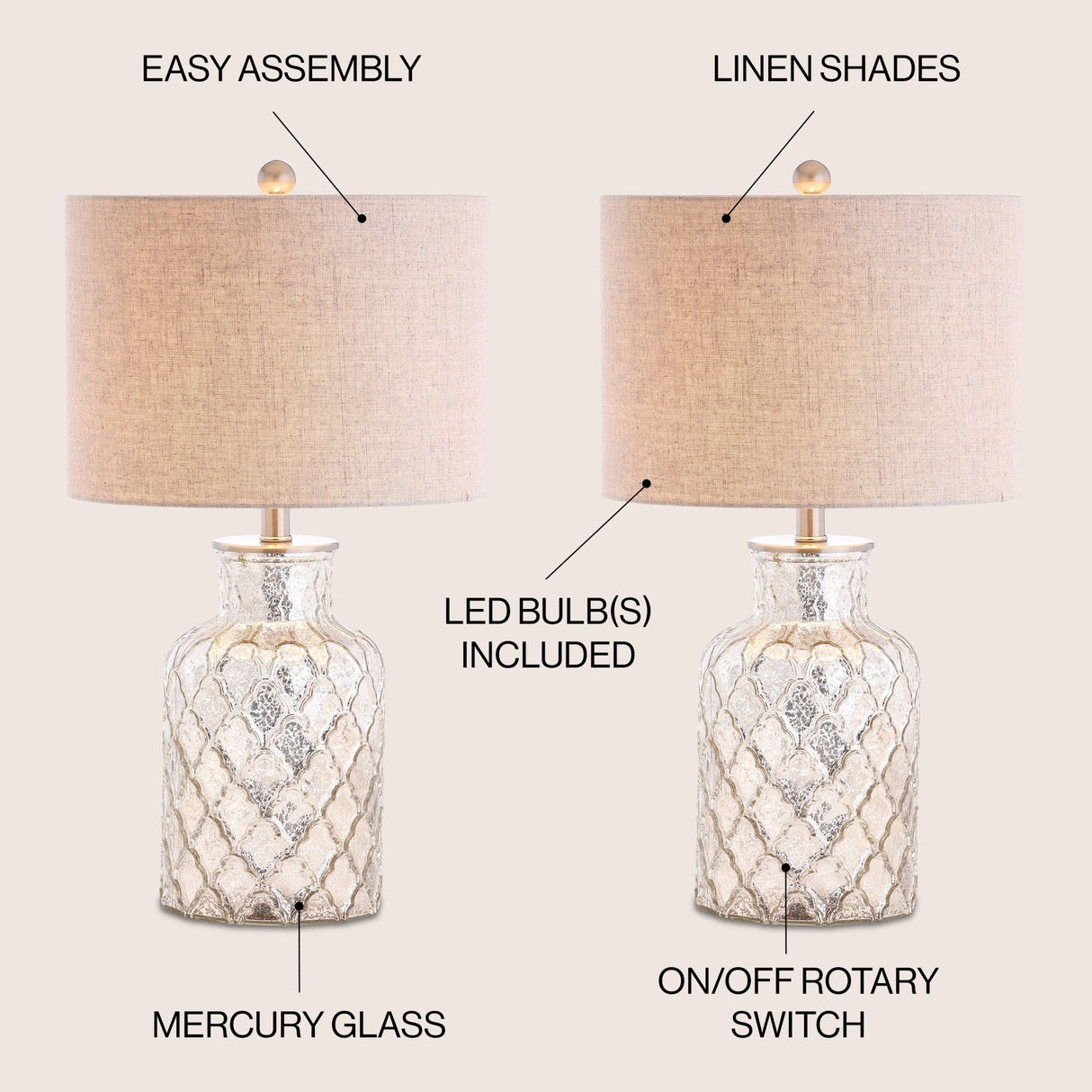 Alvord led glass table lamp - set of 2 - Tuesday Morning - Table Lamps