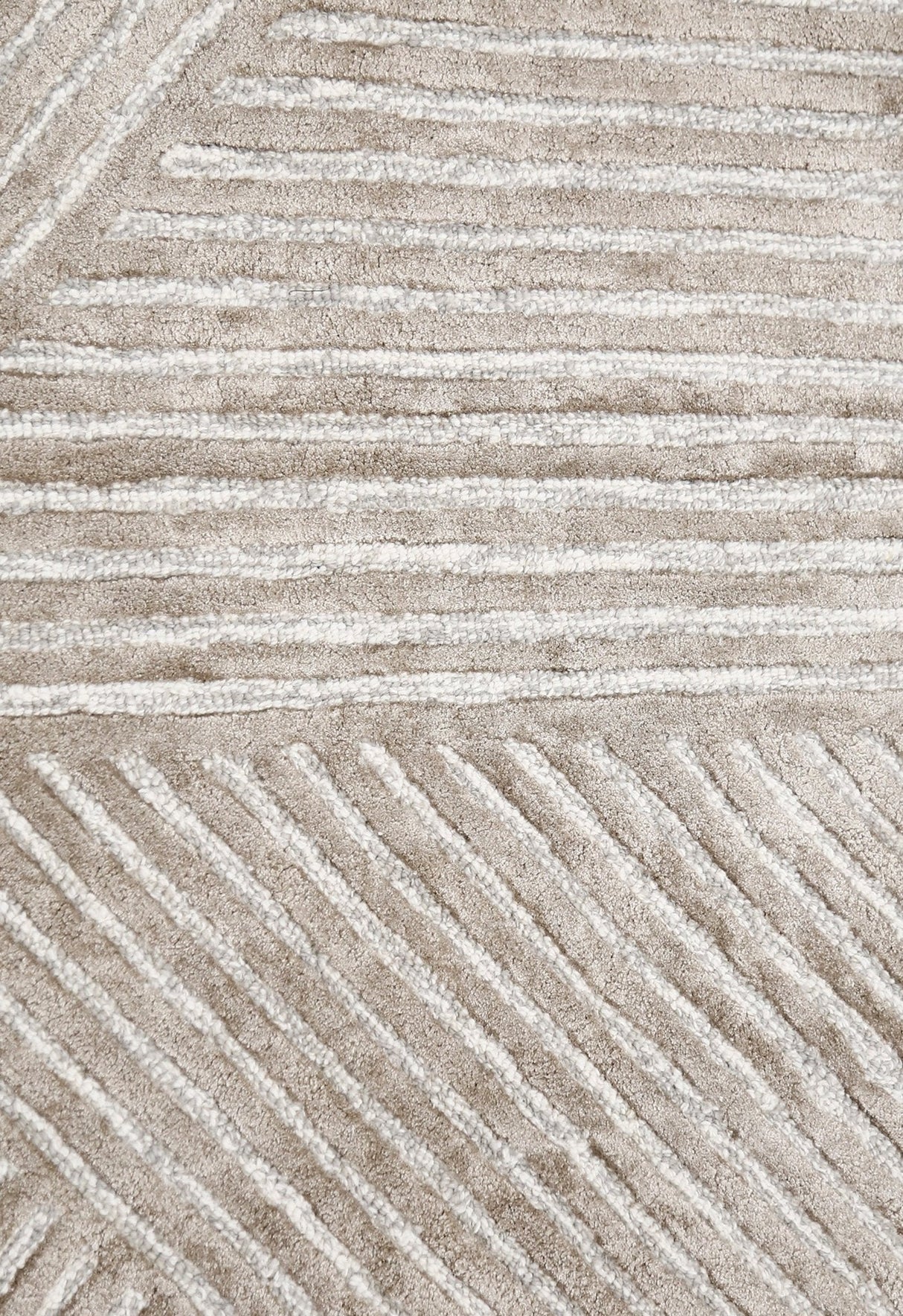 Amber Modern Geometrical Beige Hand Tufted Wool Rug