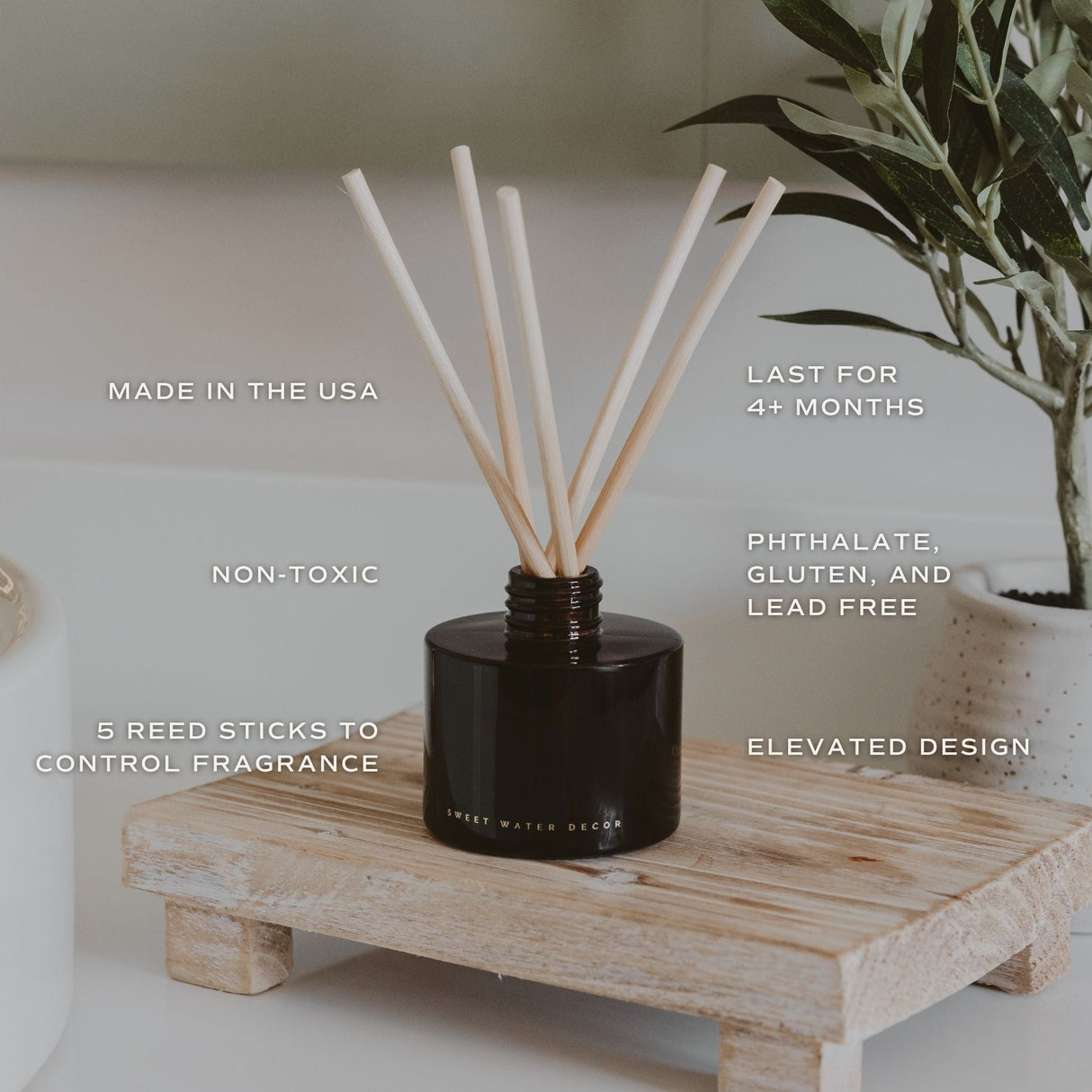 Farmhouse Amber Tinted Glass Jar Reed Diffuser