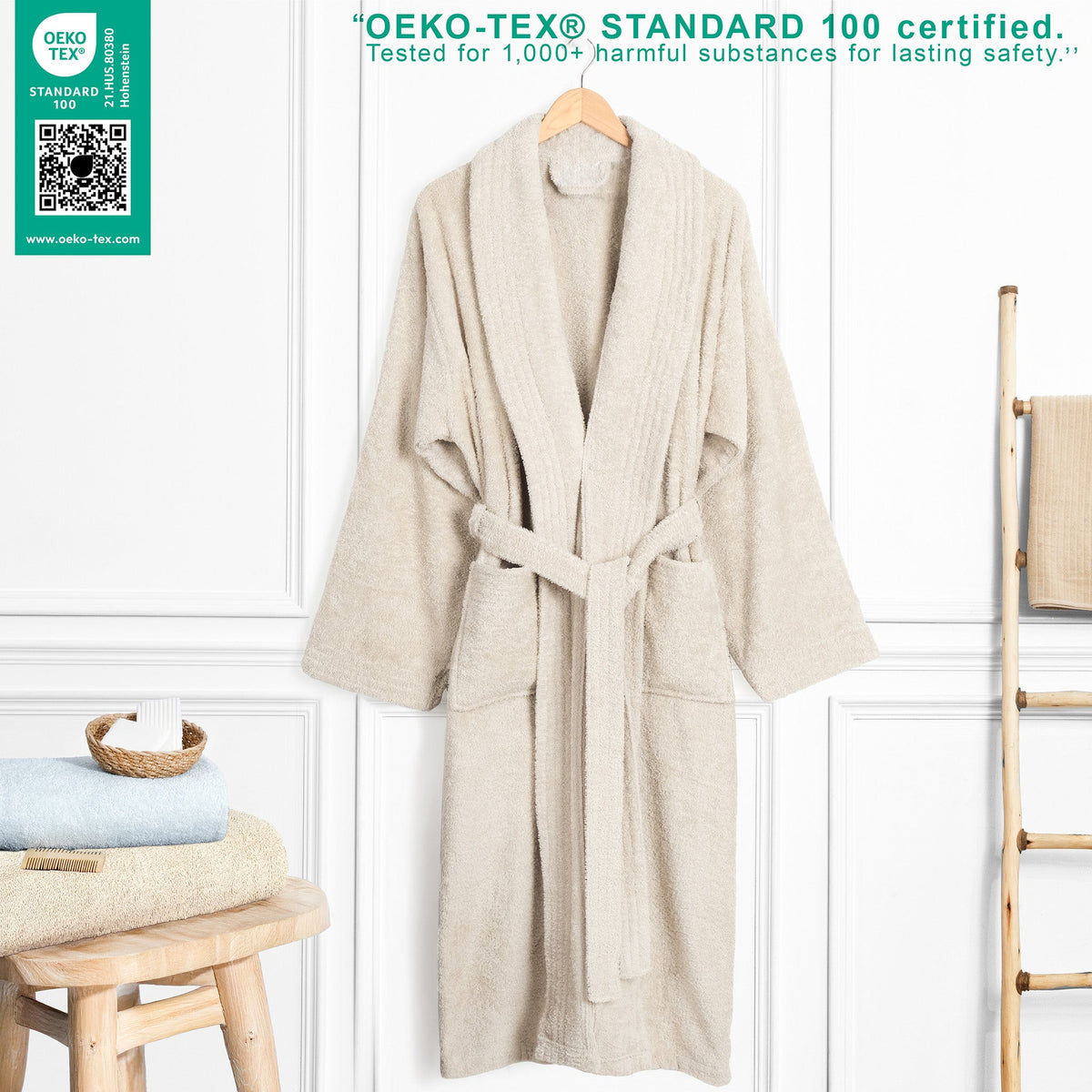 American Soft Linen Luxury Men’s Robe – 100% Cotton, Quick Dry, Turkish Bathrobe for Wholesale