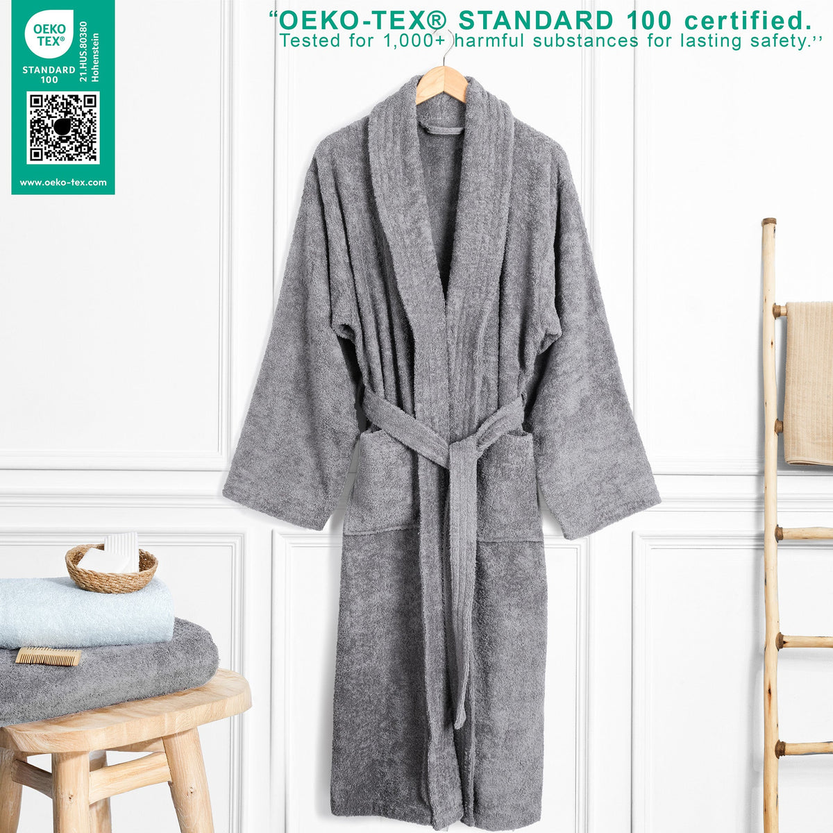 American Soft Linen Luxury Men’s Robe – 100% Cotton, Quick Dry, Turkish Bathrobe for Wholesale