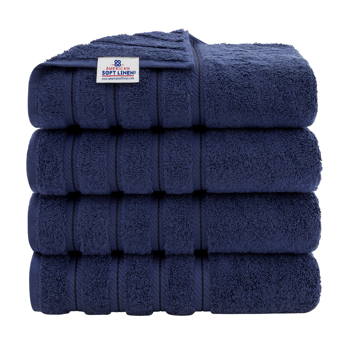 American Soft Linen 100% Cotton Turkish Towels for Bathroom, 4 Pack Bath Towel Set, Super Soft, Extra Large Bath Towels
