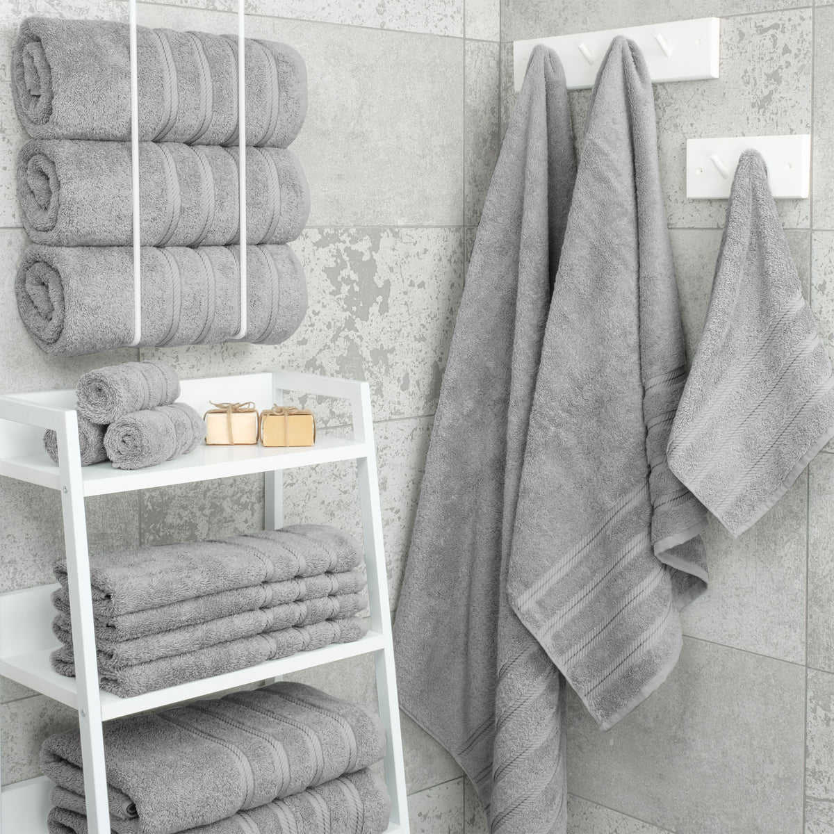 American Soft Linen 100% Cotton Turkish Towels for Bathroom, 4 Pack Bath Towel Set, Super Soft, Extra Large Bath Towels