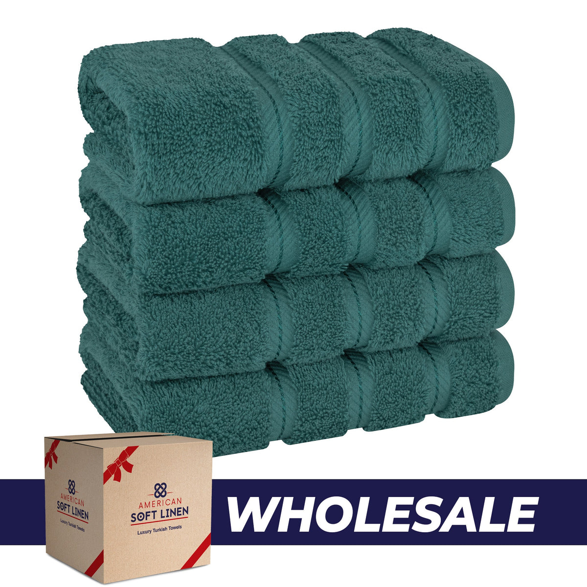 4 Piece 100% Cotton Turkish Towels, Hand Towel Set, Soft, Absorbent, Quick Dry - 28 Set Case Pack