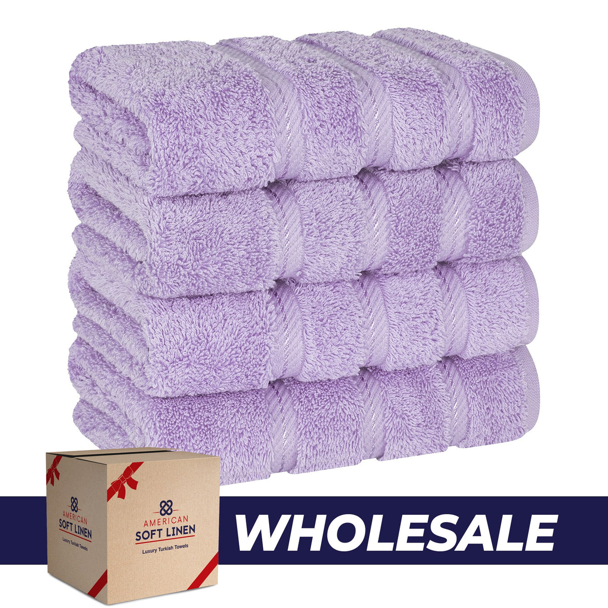 4 Piece 100% Cotton Turkish Towels, Hand Towel Set, Soft, Absorbent, Quick Dry - 28 Set Case Pack