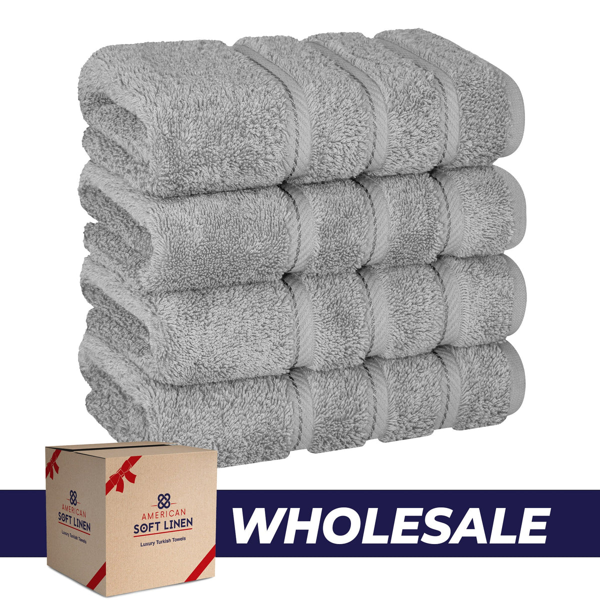 4 Piece 100% Cotton Turkish Towels, Hand Towel Set, Soft, Absorbent, Quick Dry - 28 Set Case Pack