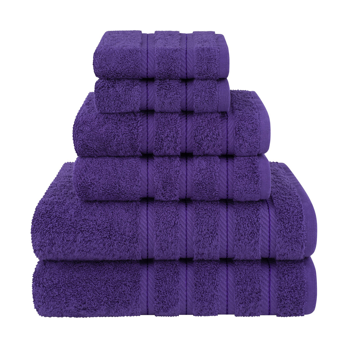6 Piece 100% Cotton Turkish Bulk Bath Towels - Wholesale Premium Towel Sets - 10 Set Case Pack