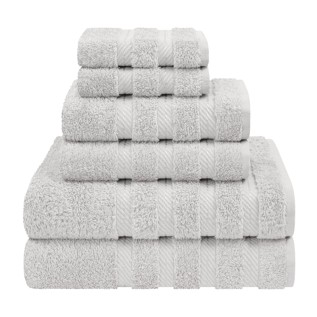 6 Piece 100% Cotton Turkish Bulk Bath Towels - Wholesale Premium Towel Sets - 10 Set Case Pack