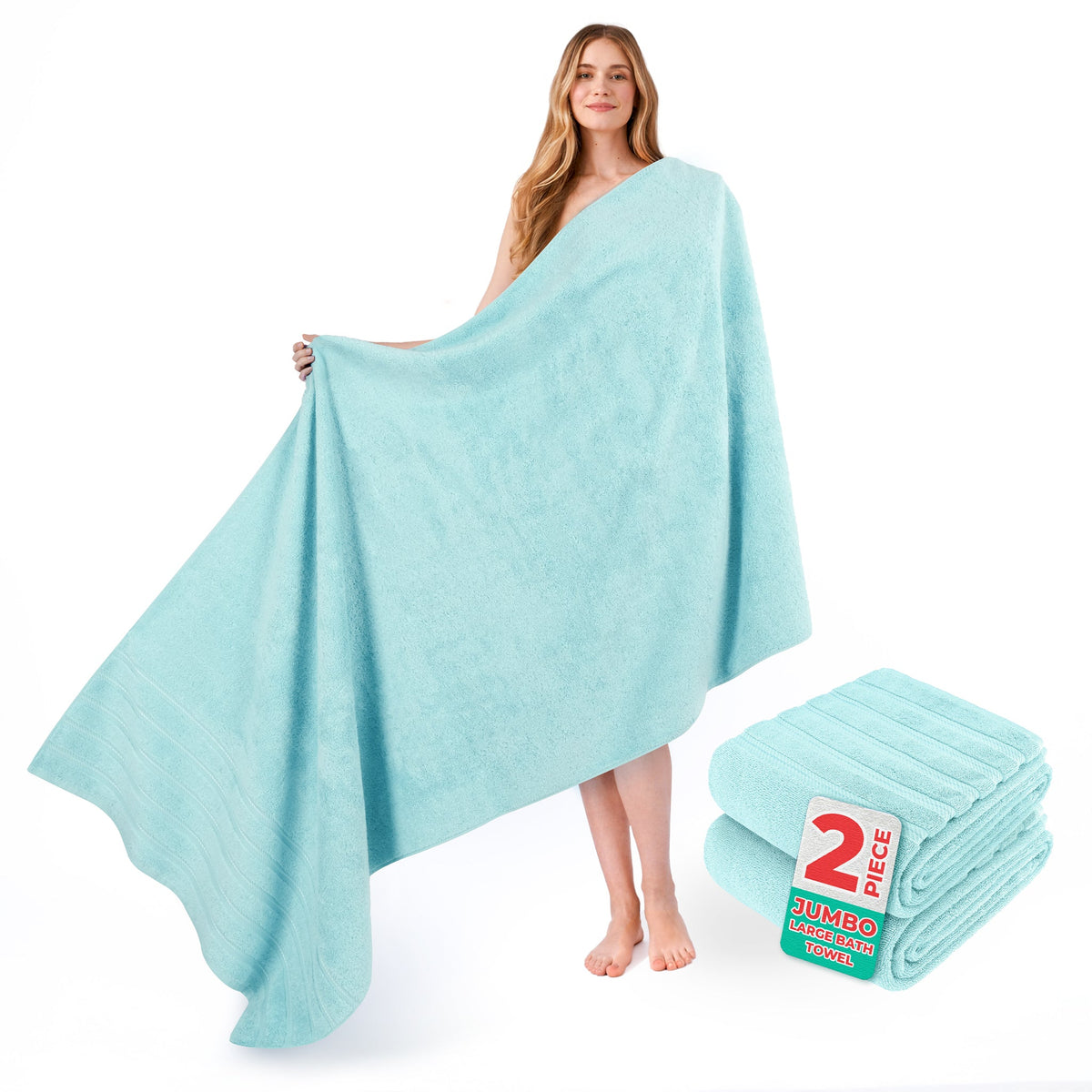 American Soft Linen 35x70 Inch Jumbo Bath Sheet Set of 2 – Extra Large 100% Cotton Turkish Bath Towels