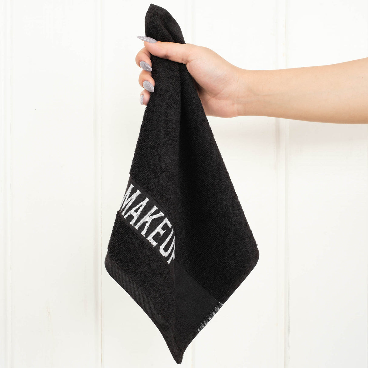 American Soft Linen, Makeup Remover Face Cloth, 100% Cotton Makeup Towels, 4 Packed Face Towels, 12x12 inches, Black - 100 Set Case Pack