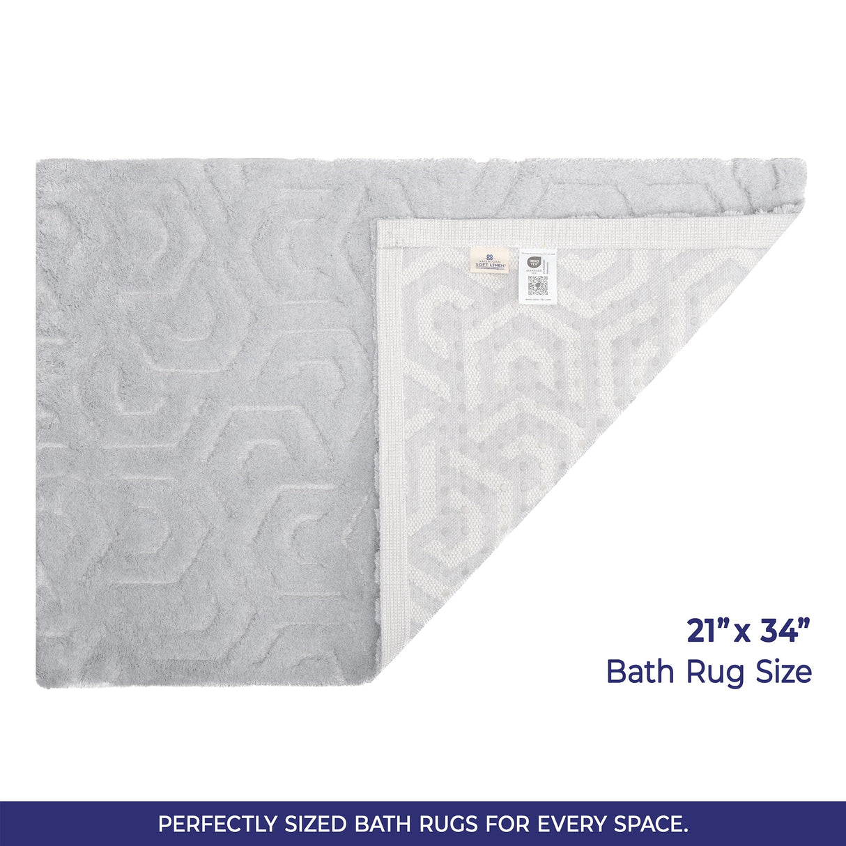 American Soft Linen Meja Bath Rug – 21x34" Decorative Premium Cotton Rug - Bath Mats for Bathroom